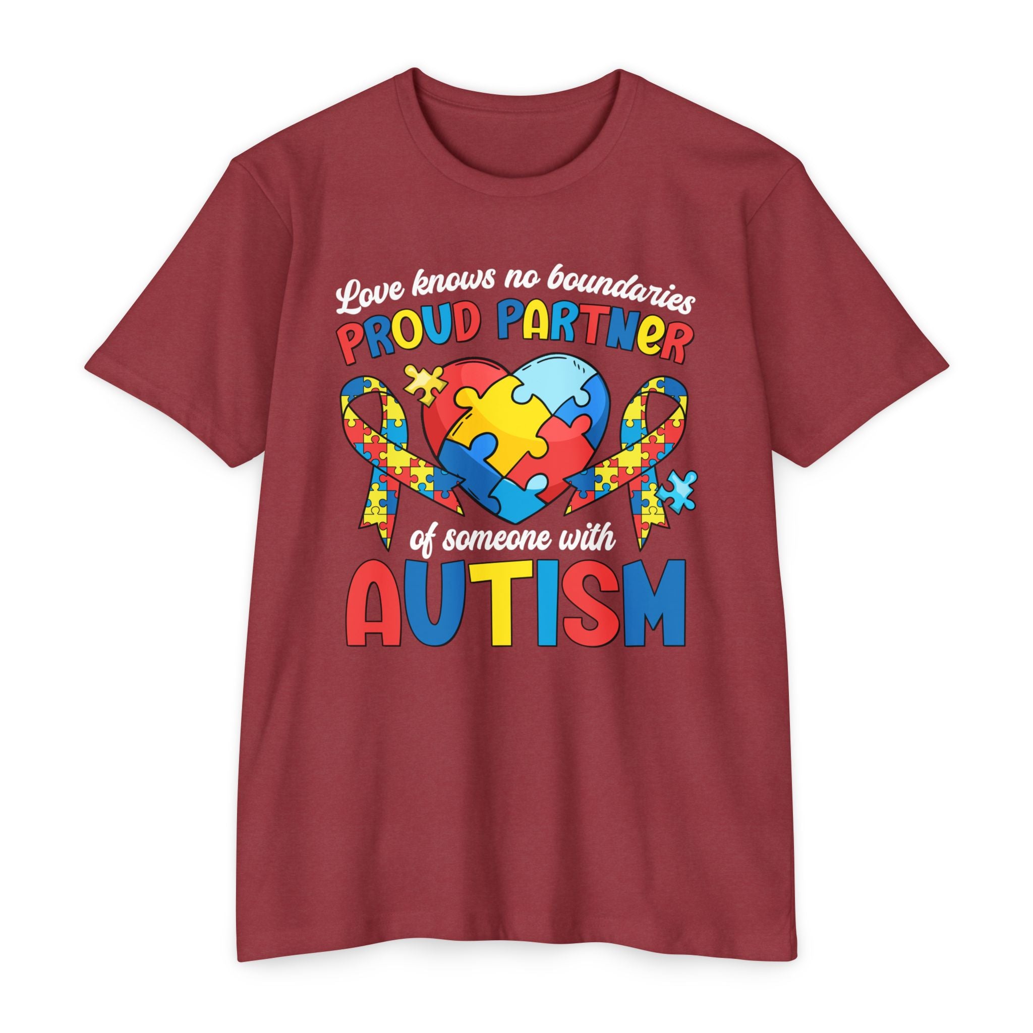 Proud Partner, Autism Advocate, Unisex CVC Adult Jersey T-shirt