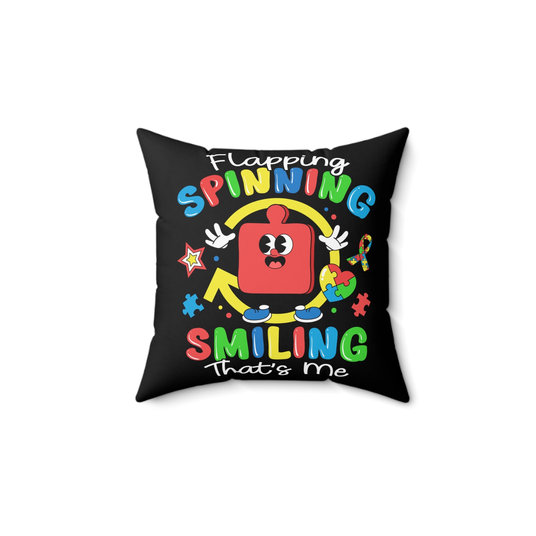 Flapping Spinning Nonverbal Austim Spun Polyester Square Pillow