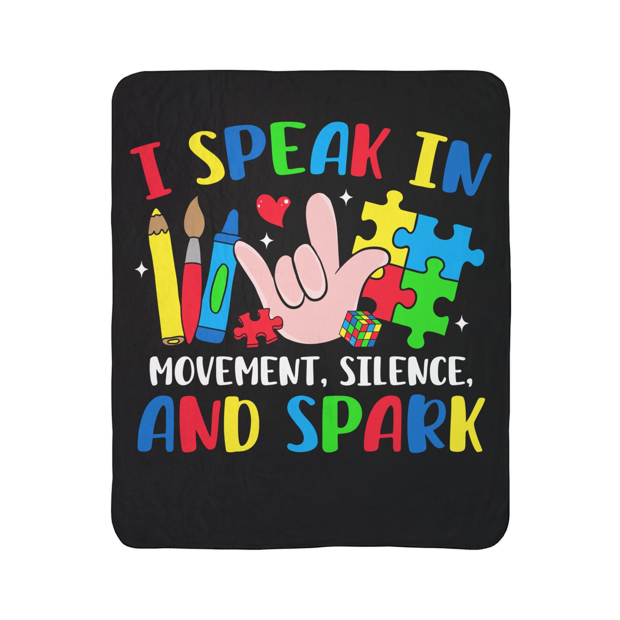 I Speak In Fleece Sherpa Blanket