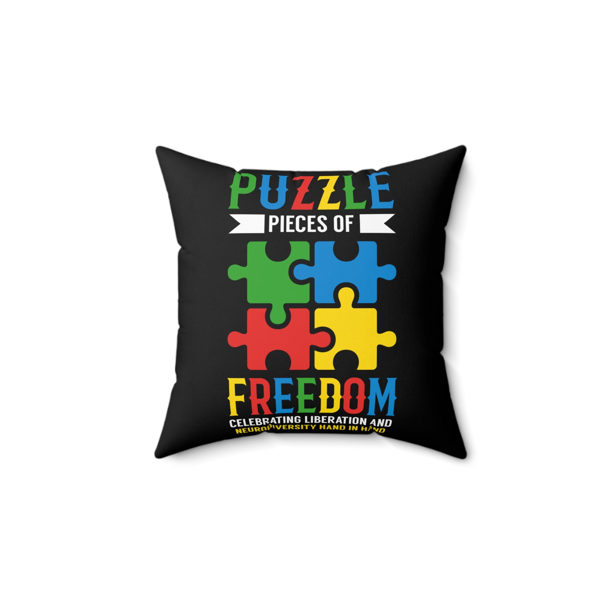 Puzzle Pieces Of Spun Polyester Square Pillow
