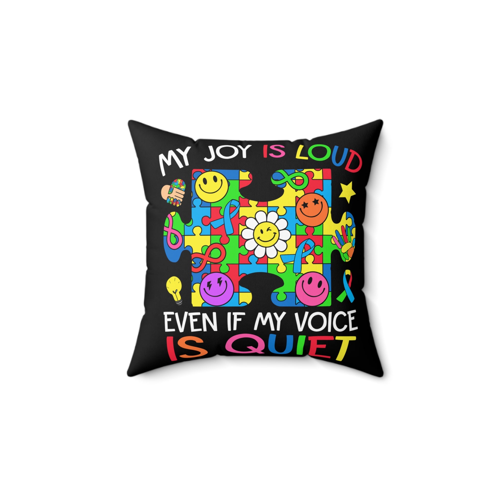 My Joy Is Loud Spun Polyester Square Pillow