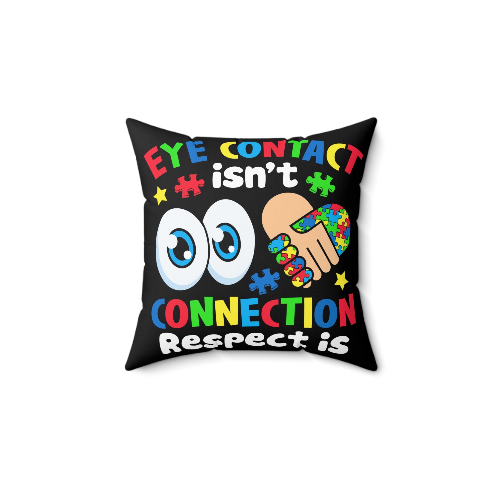 Eye Contact Nonverbal Austim Spun Polyester Square Pillow