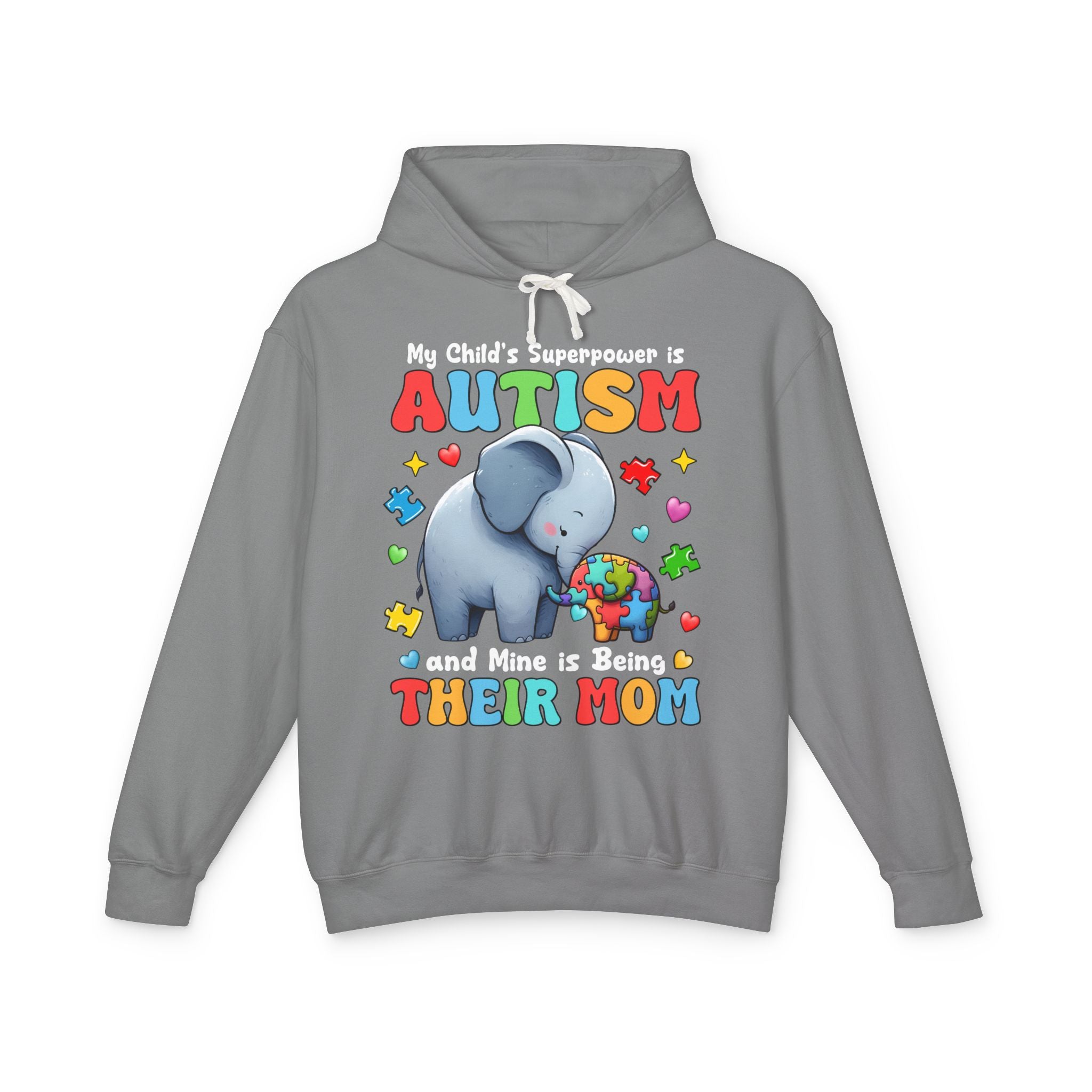 My Child's Superpower is Autism, Autism Mom, Adult Full Zip Hooded Sweatshirt