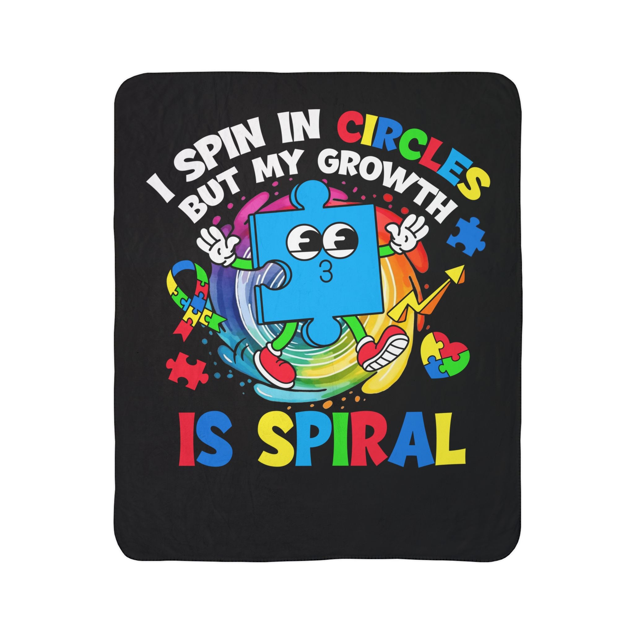 I Spin in Circles Fleece Sherpa Blanket