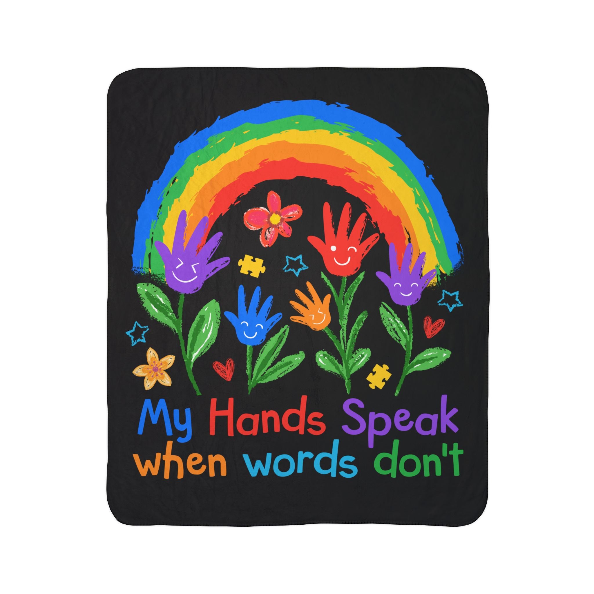 My Hand Speaks Fleece Sherpa Blanket