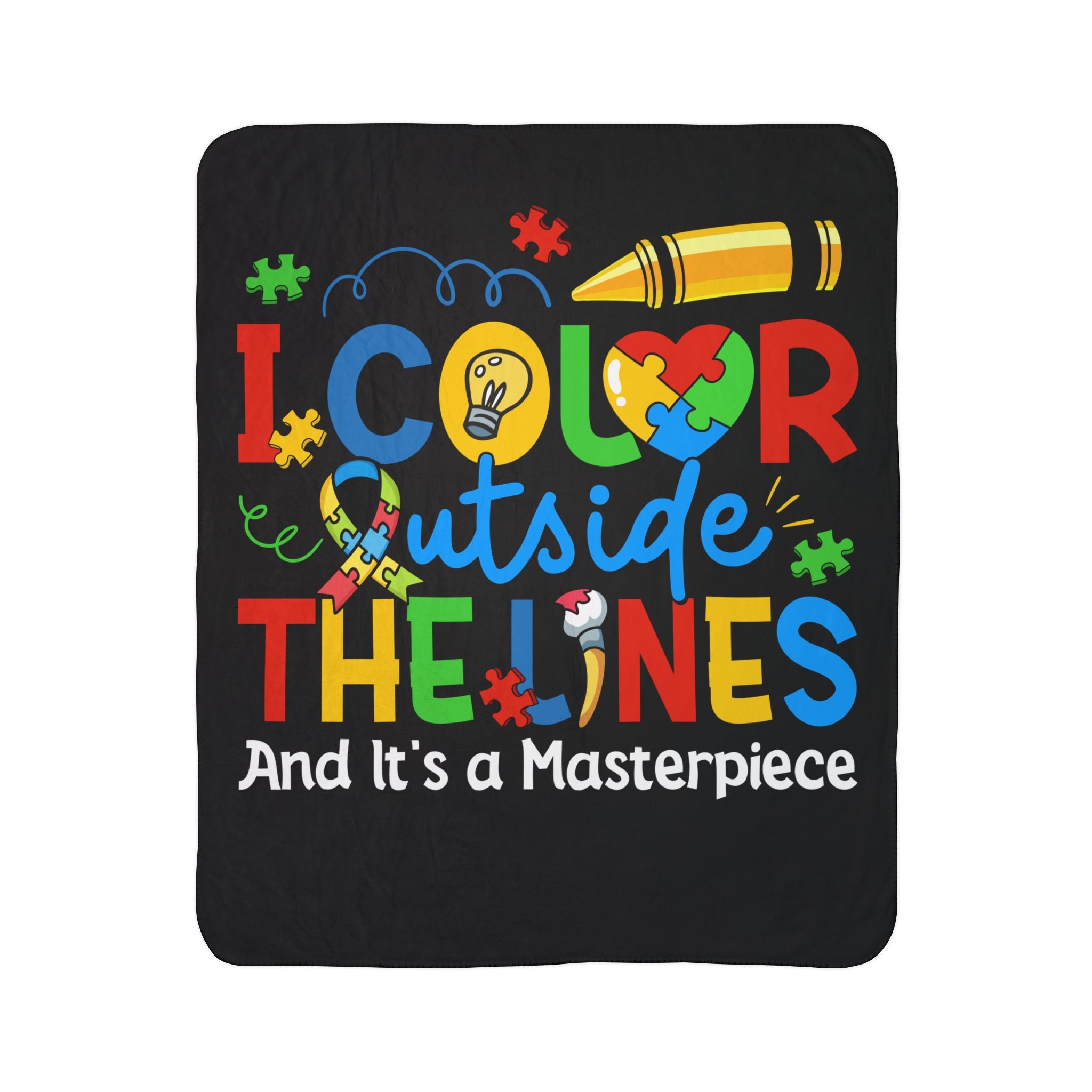 Outside the lines Fleece Sherpa Blanket