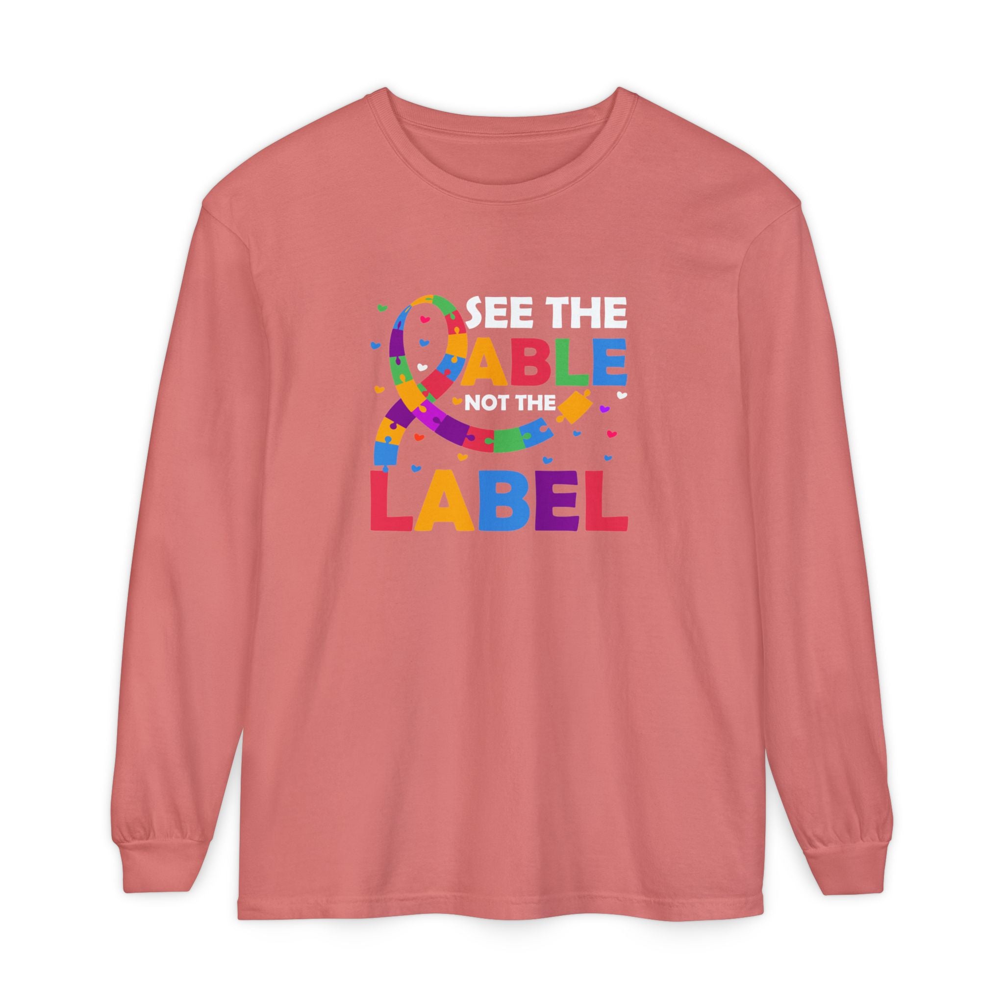 Read the Able, Not the Label, Autism Awareness & Empowerment, Adult Long Sleeve Shirt