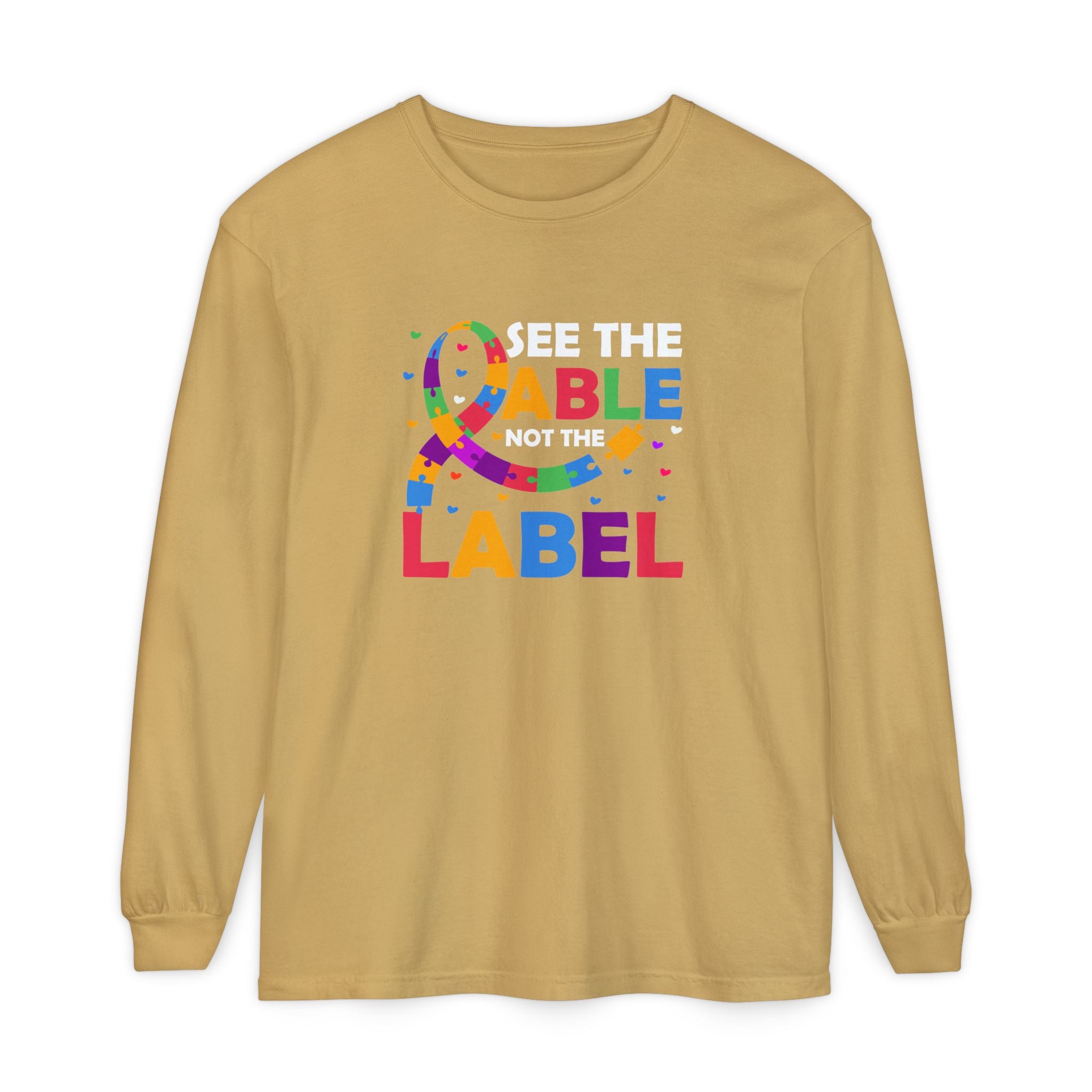 Read the Able, Not the Label, Autism Awareness & Empowerment, Adult Long Sleeve Shirt