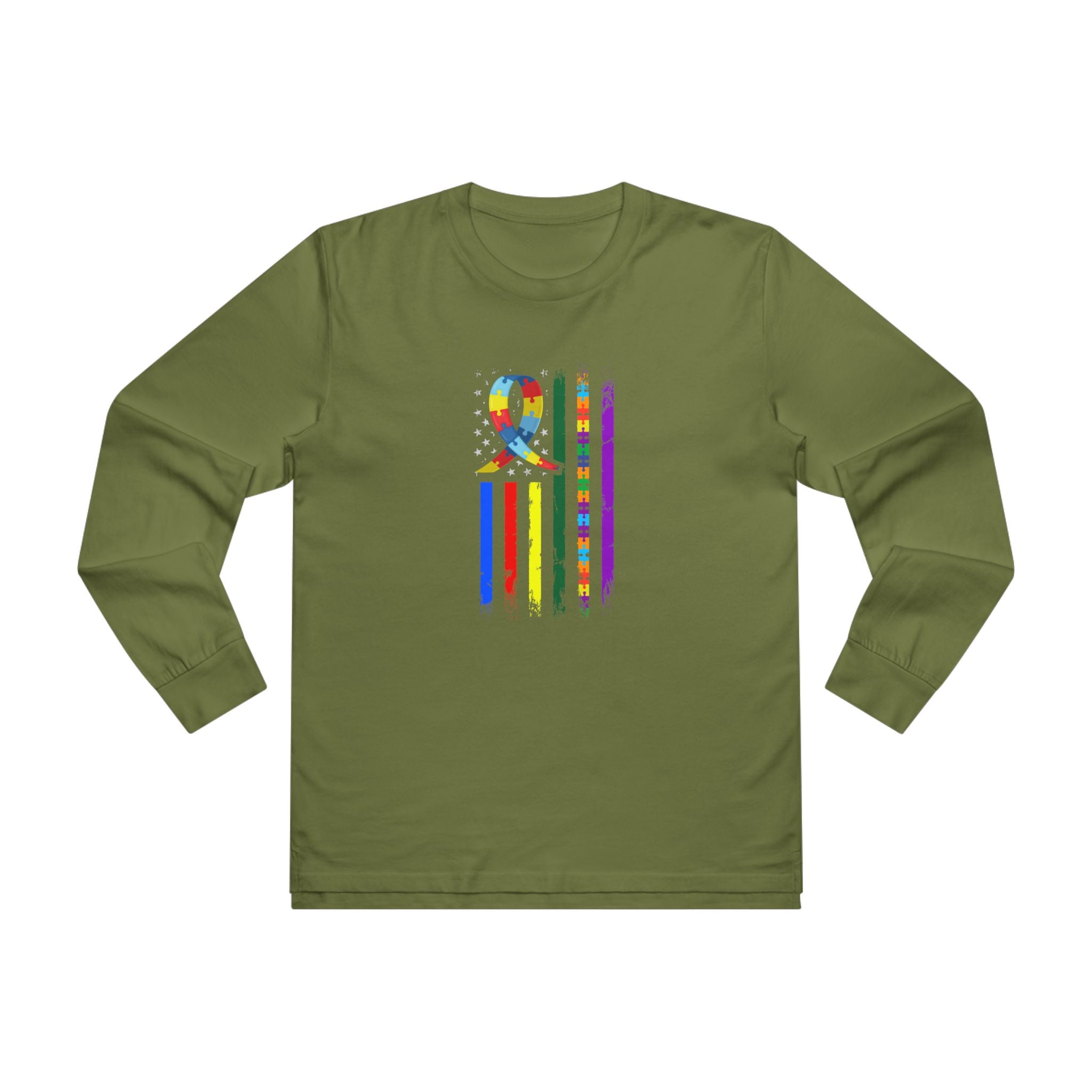 America Stands for Kids with Autism Long Sleeve Adult Shirt
