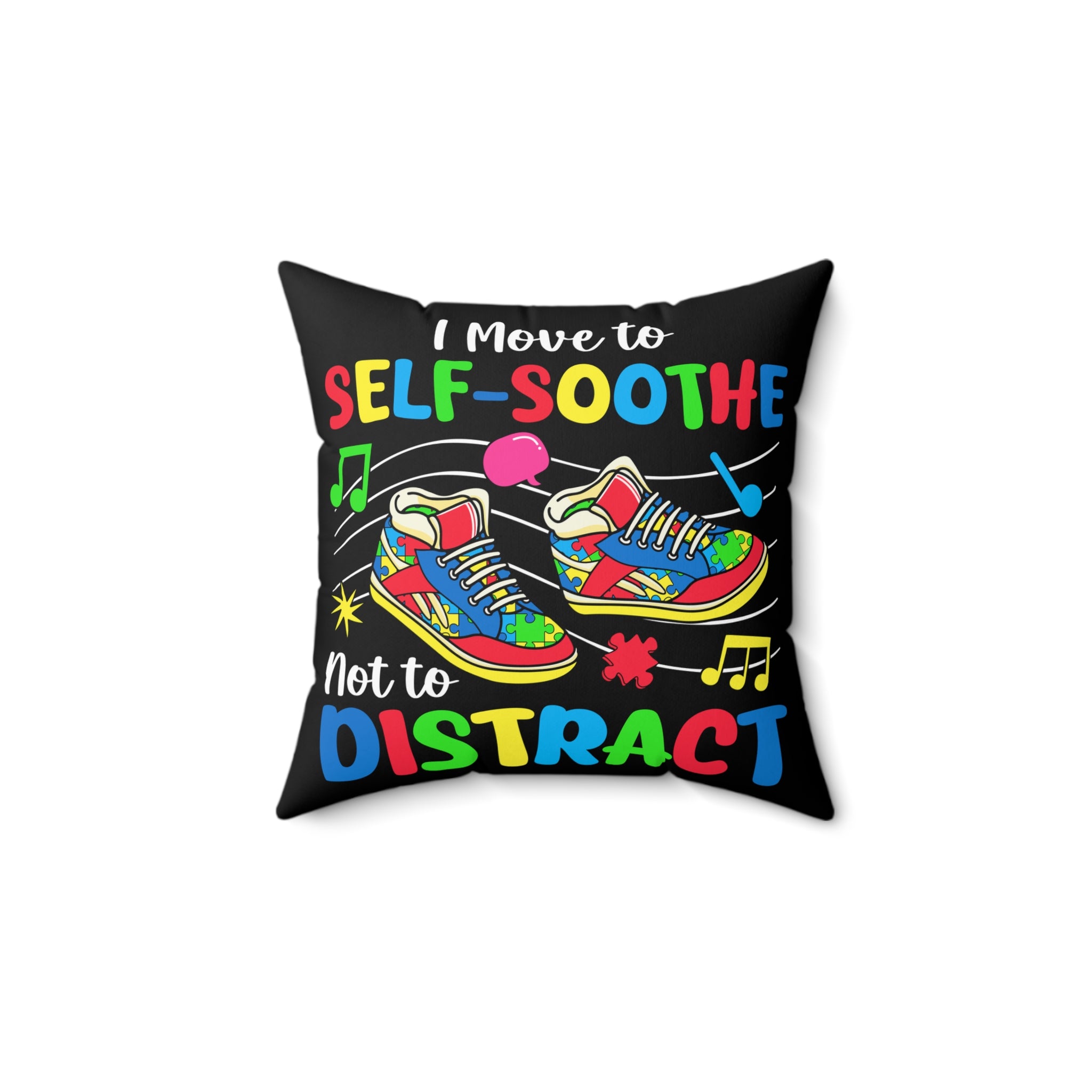 Self-Soothe Nonverbal Austim Spun Polyester Square Pillow