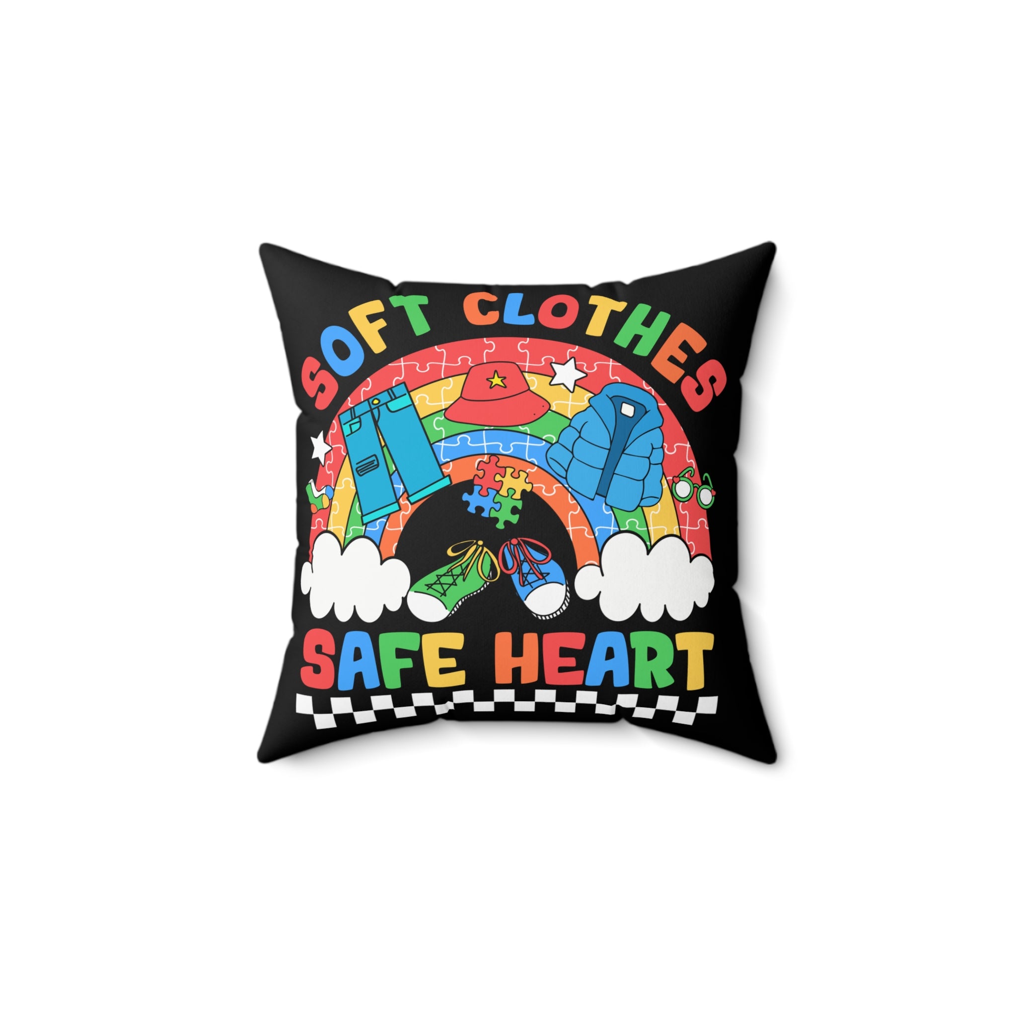 Soft Clothes Nonverbal Austim Spun Polyester Square Pillow