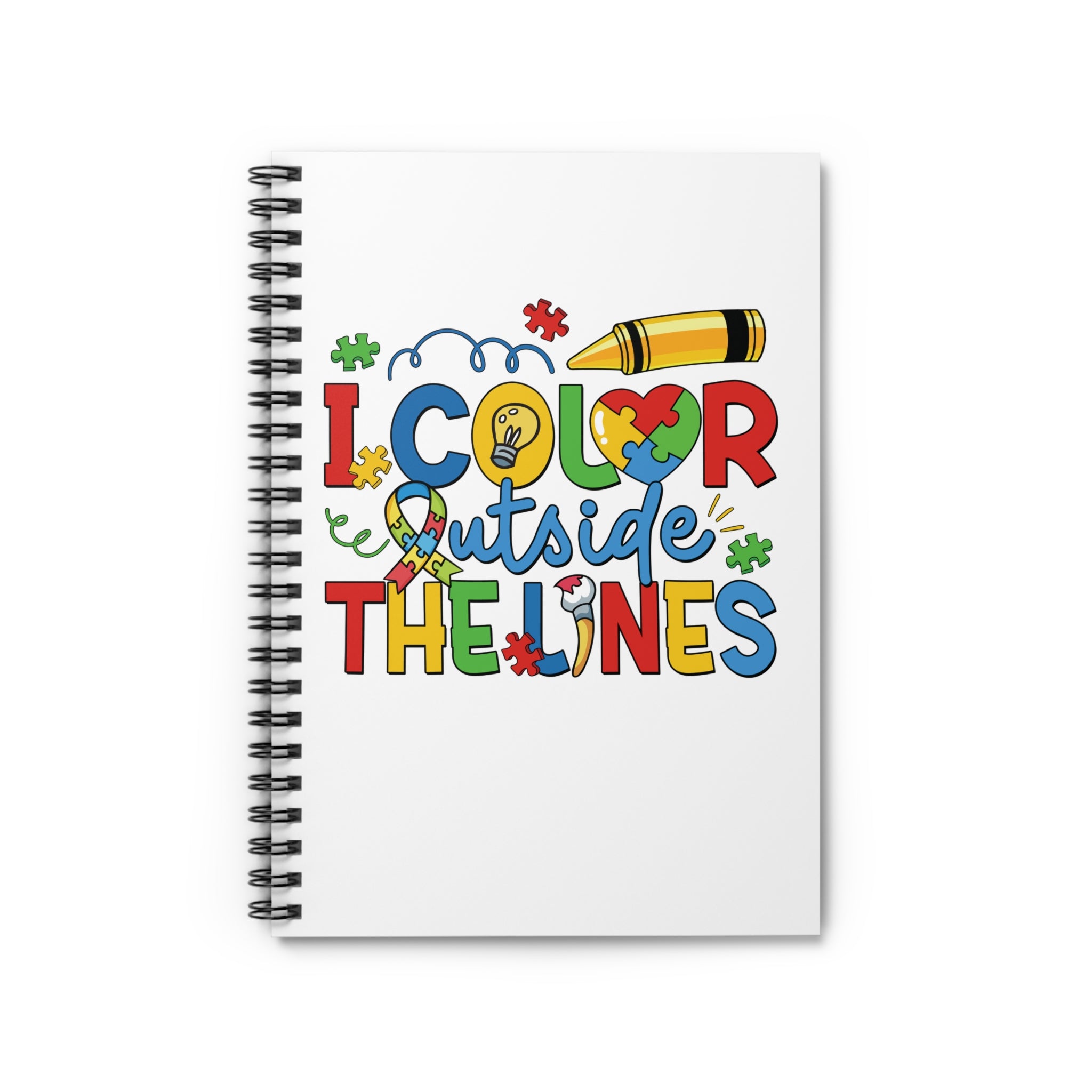 Outside The Lines Spiral Notebook - Ruled Line