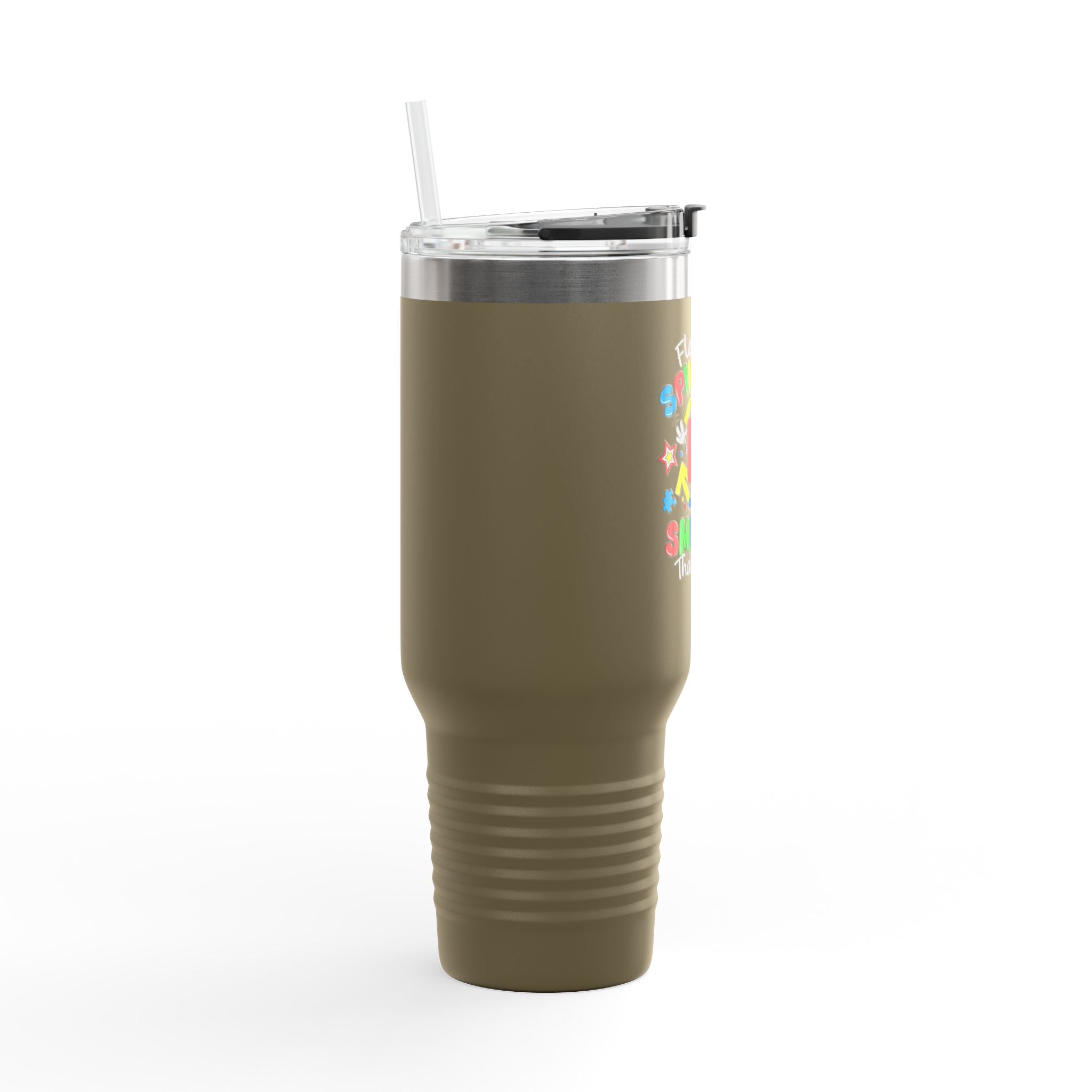 Spinning Smiling Insulated Travel Mug, 40oz