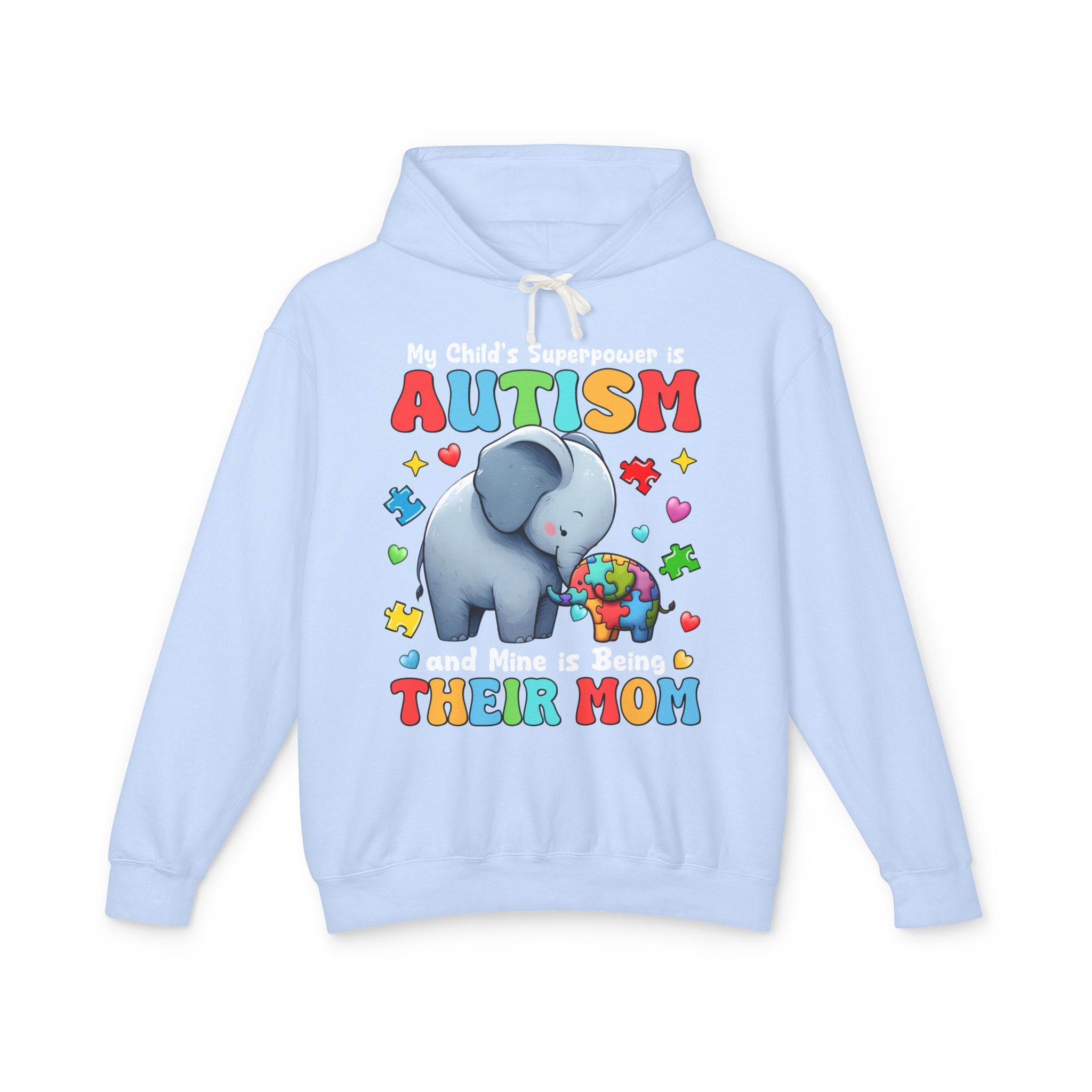 My Child's Superpower is Autism, Autism Mom, Adult Full Zip Hooded Sweatshirt