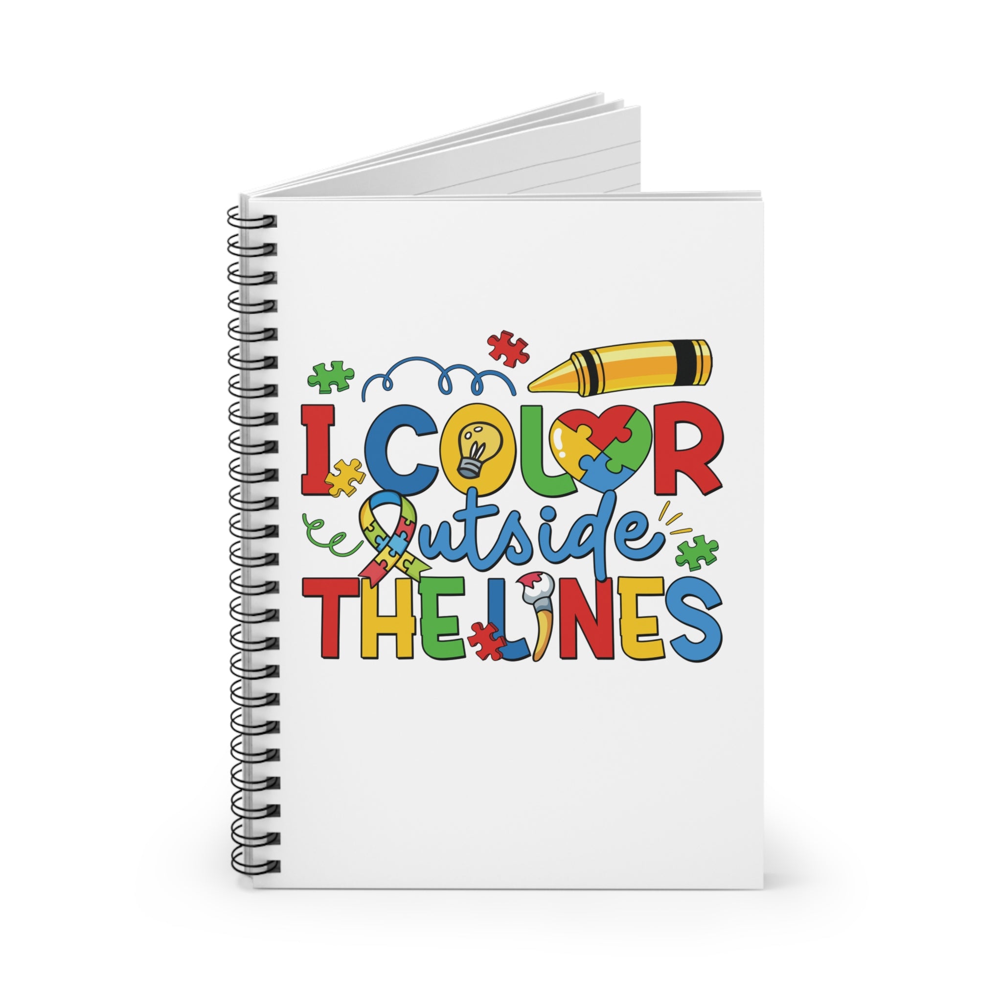 Outside The Lines Spiral Notebook - Ruled Line