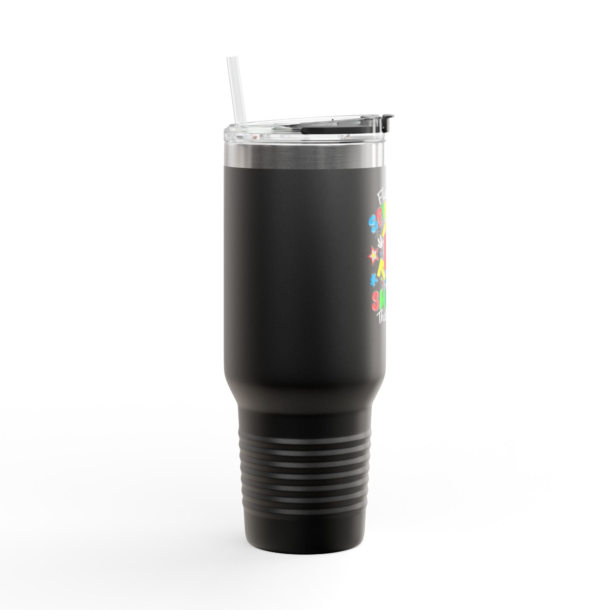 Spinning Smiling Insulated Travel Mug, 40oz