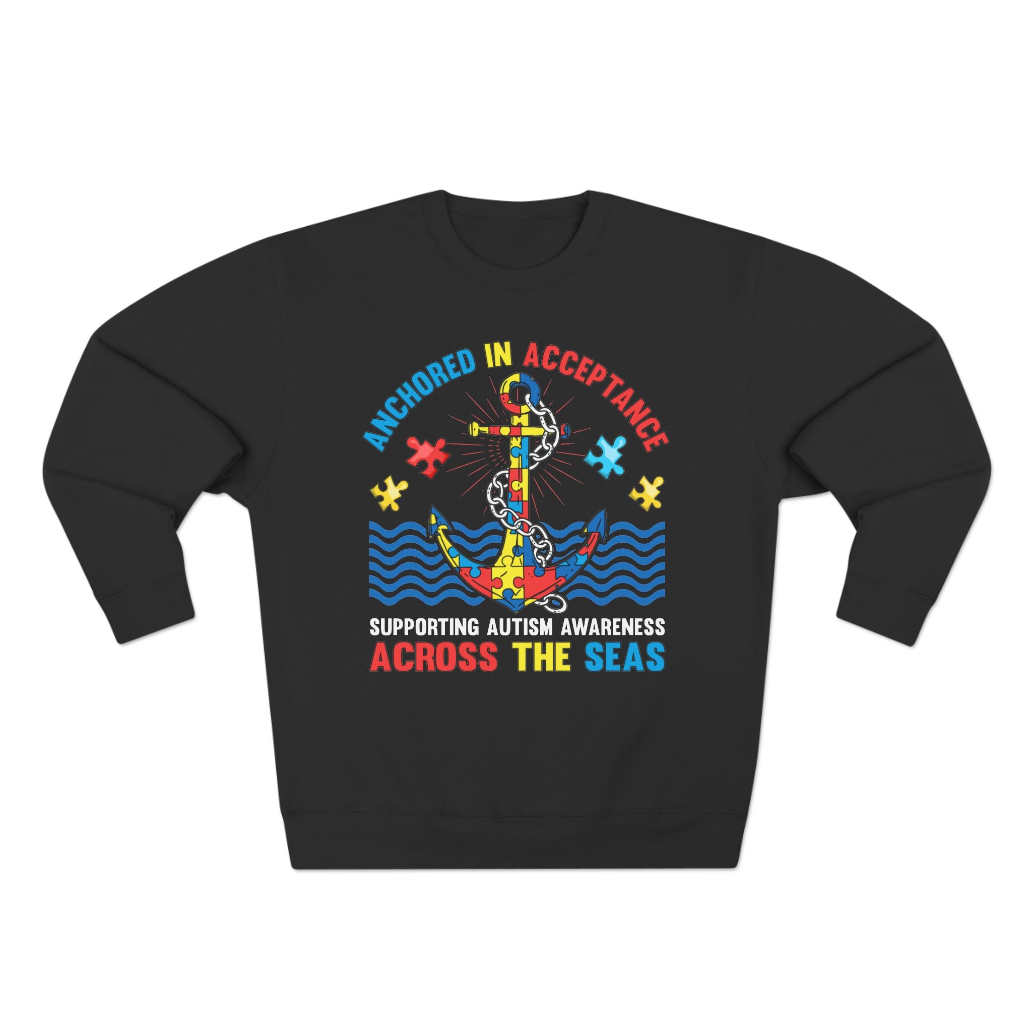 Anchored in Acceptance, Long Sleeve Adult Shirt, Autism Awareness Apparel
