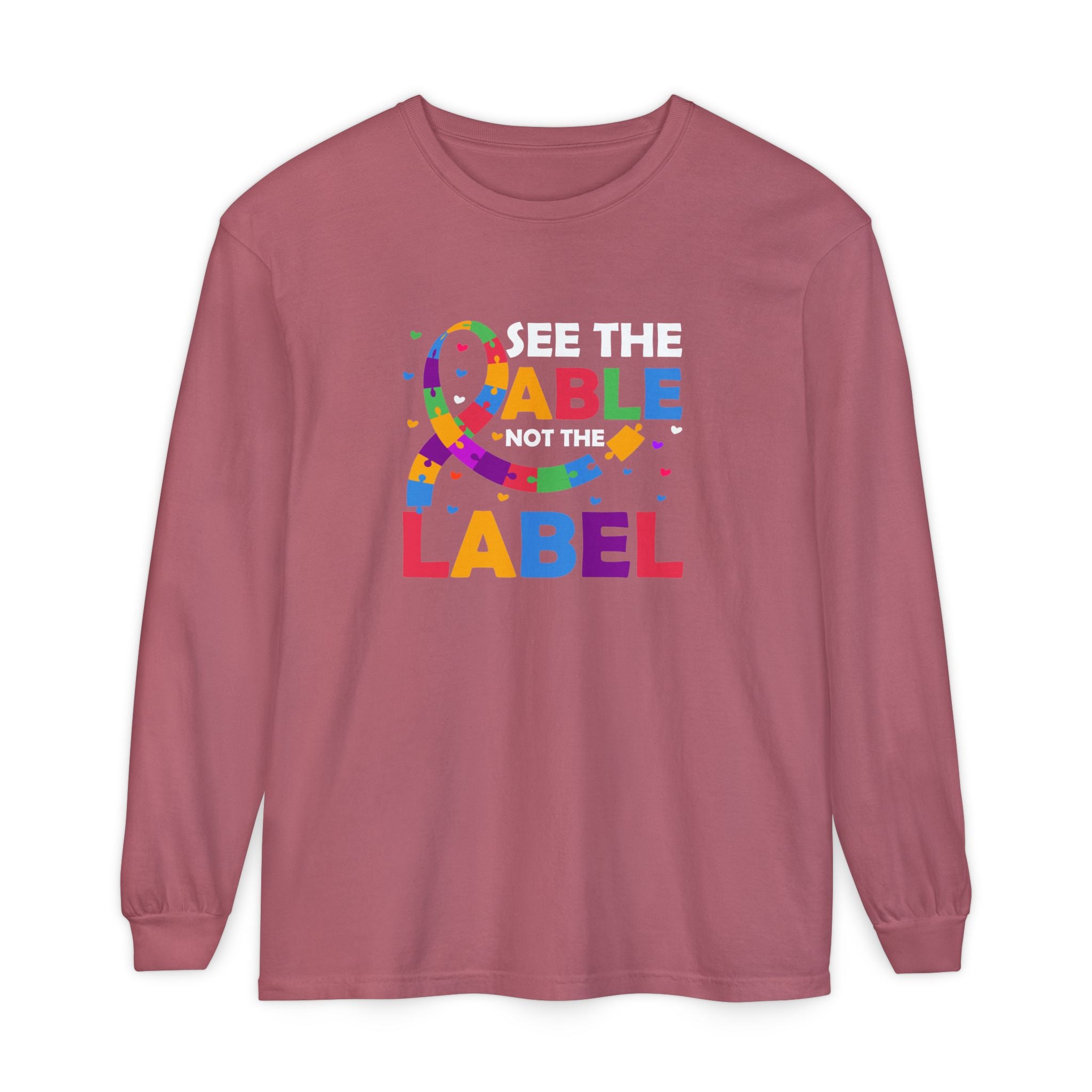 Read the Able, Not the Label, Autism Awareness & Empowerment, Adult Long Sleeve Shirt