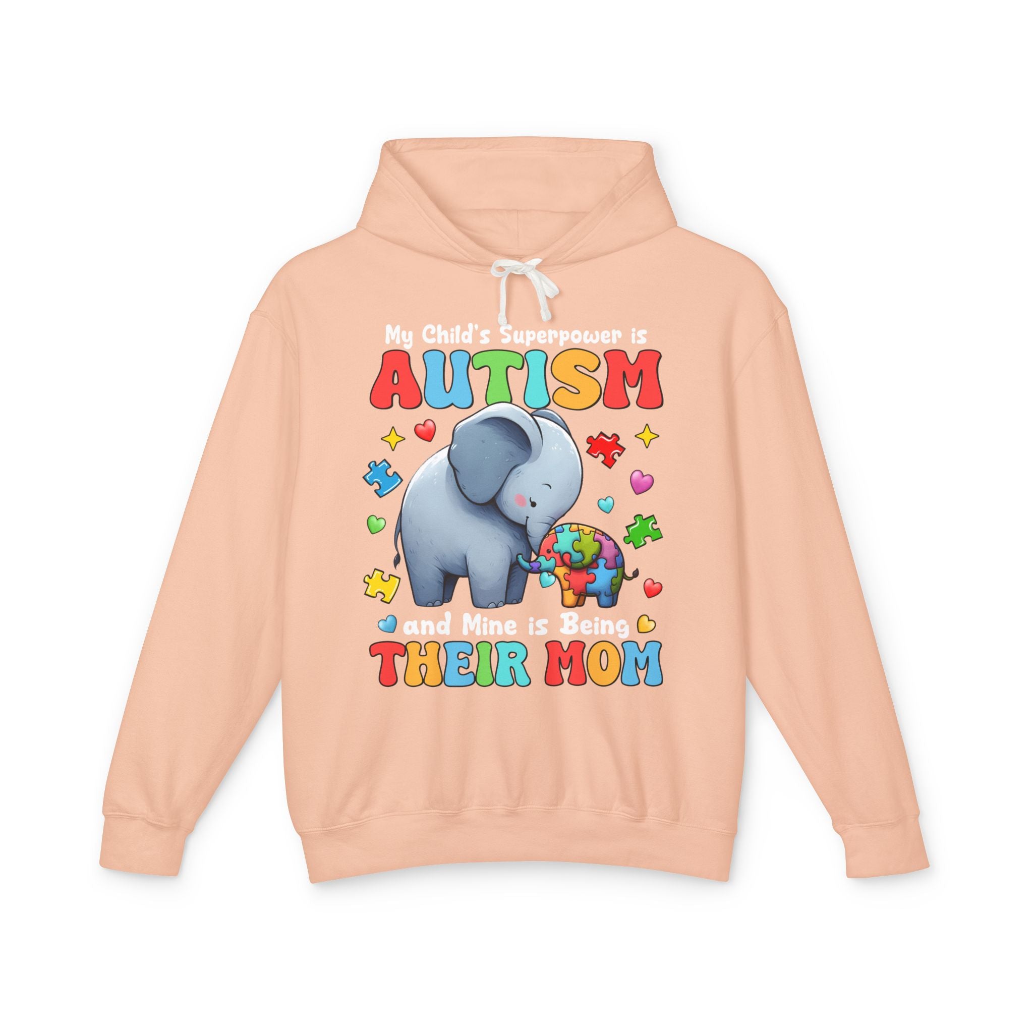 My Child's Superpower is Autism, Autism Mom, Adult Full Zip Hooded Sweatshirt