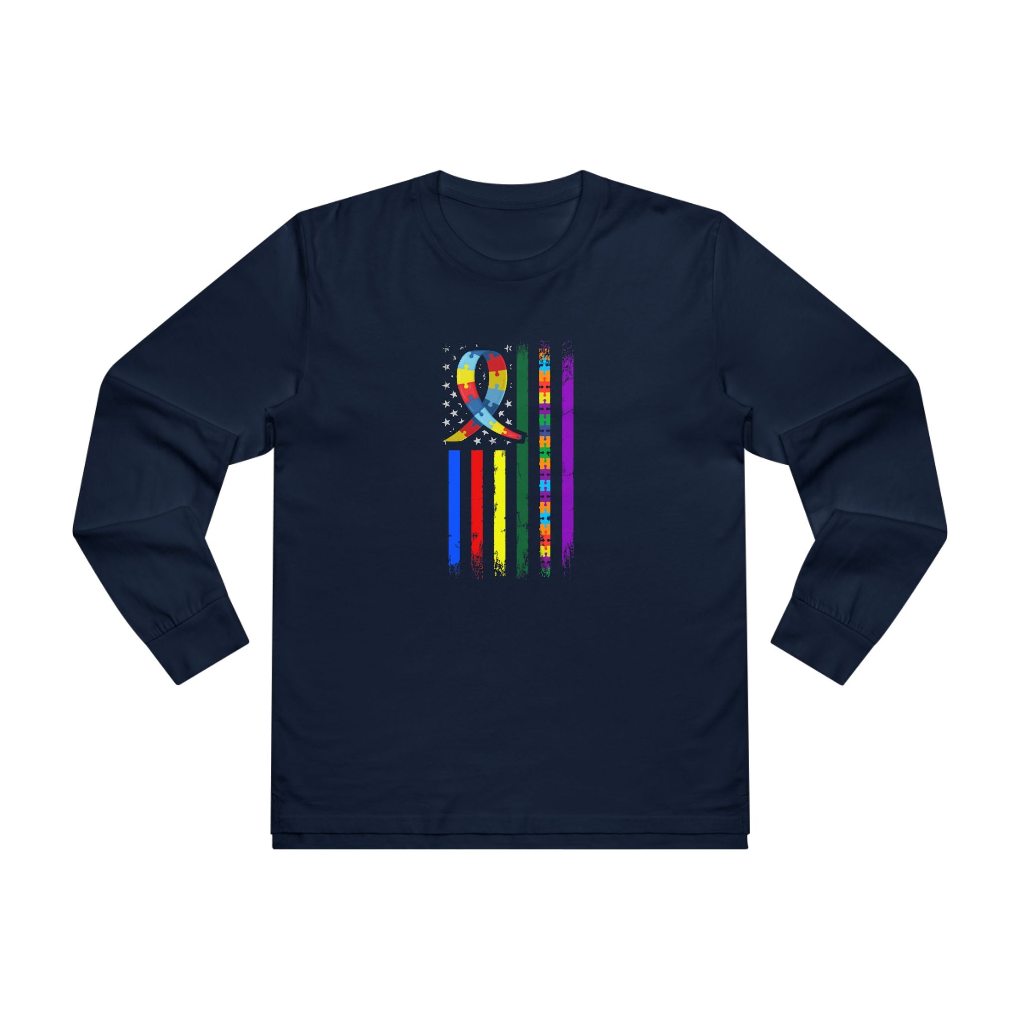 America Stands for Kids with Autism Long Sleeve Adult Shirt