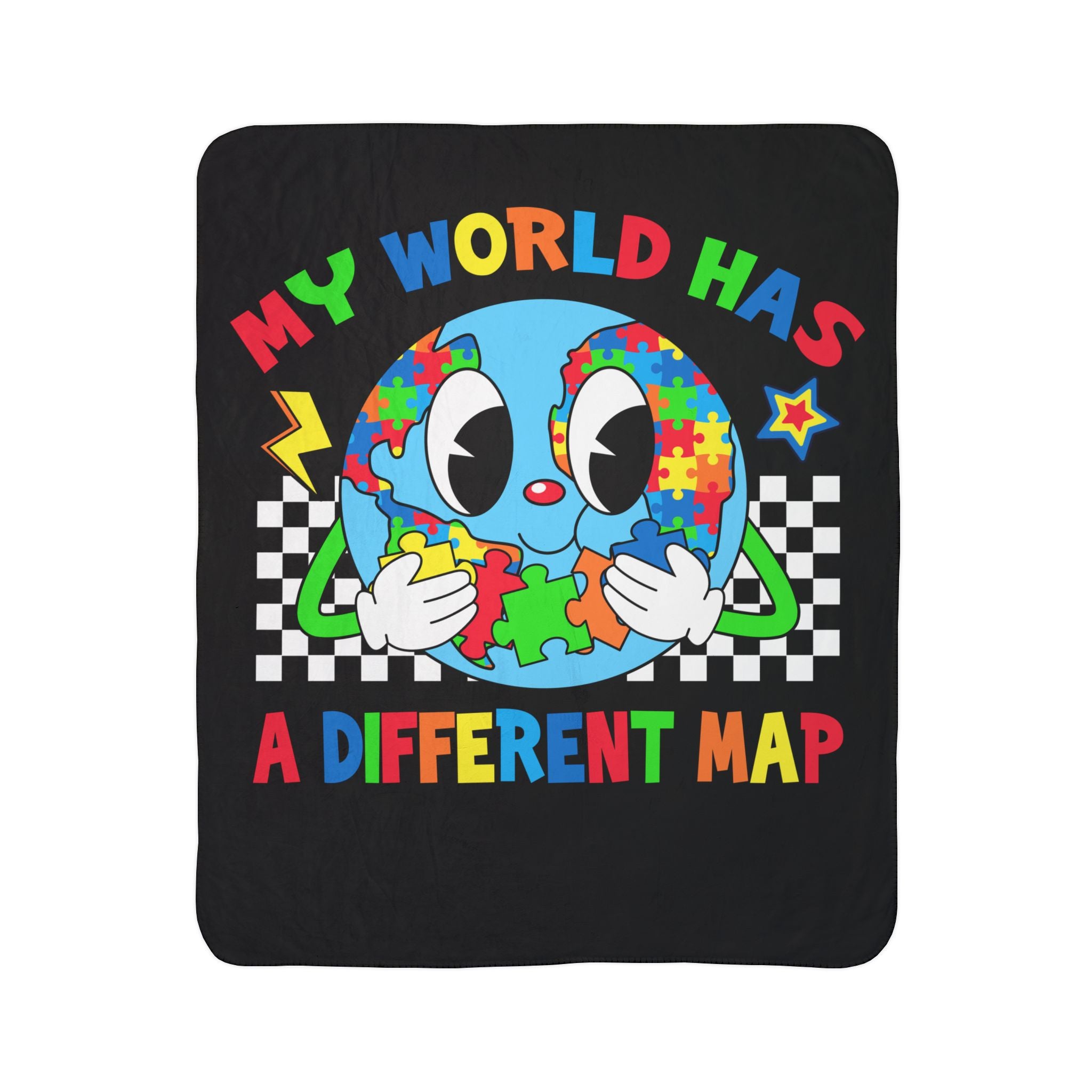 A Different Map Fleece Sherpa Blanket