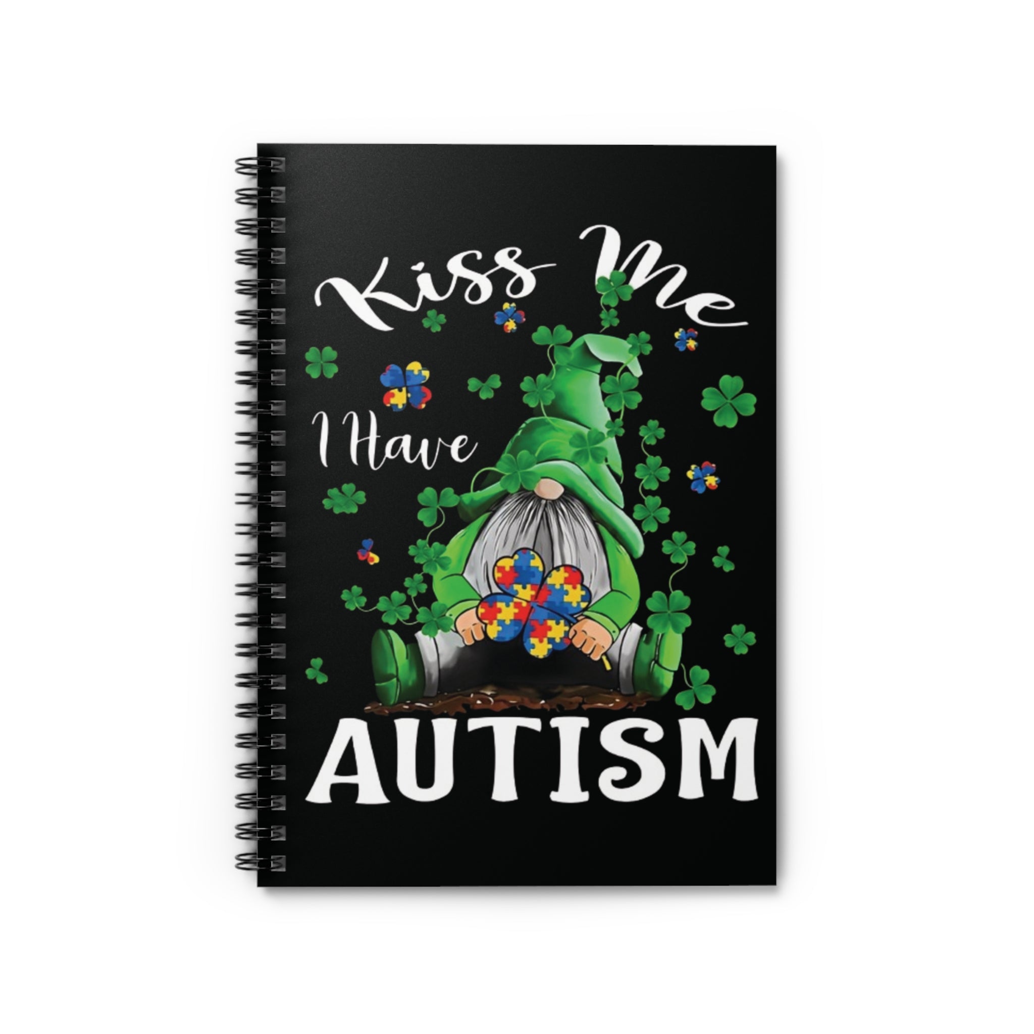 Kiss Me I am Autism, Spiral Notebook - Ruled Line