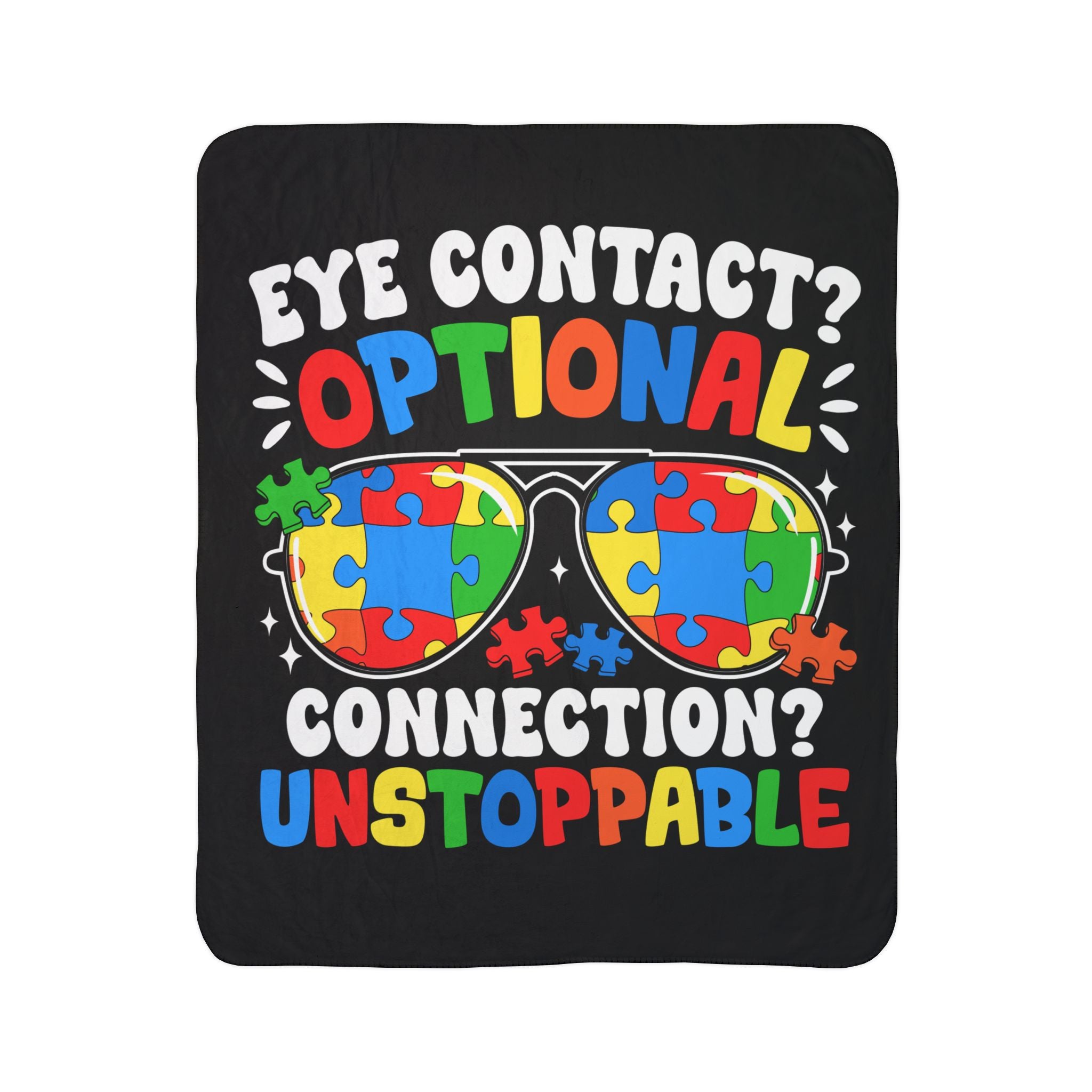Eye Contact Fleece Sherpa Blanket