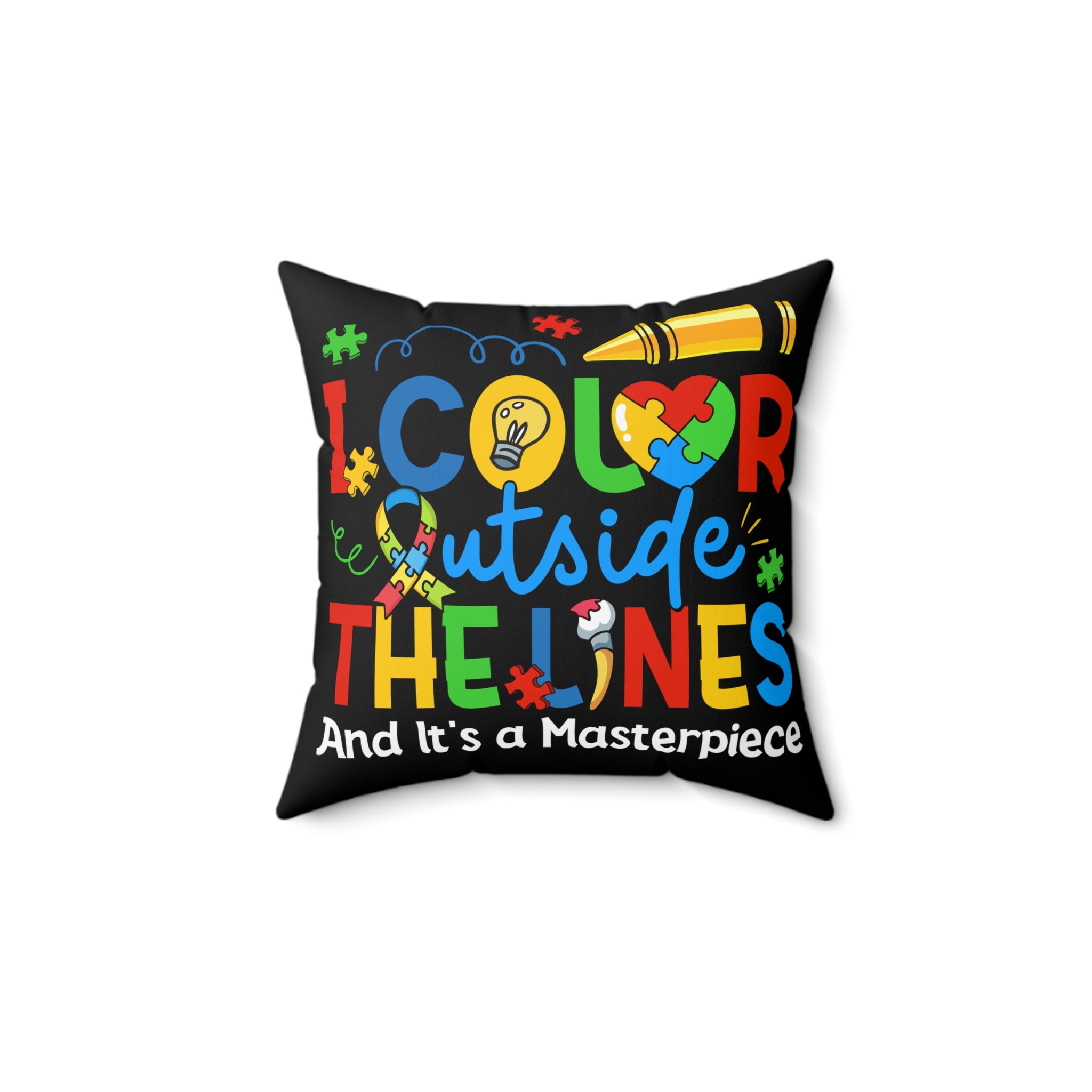 The Lines Nonverbal Austim Spun Polyester Square Pillow