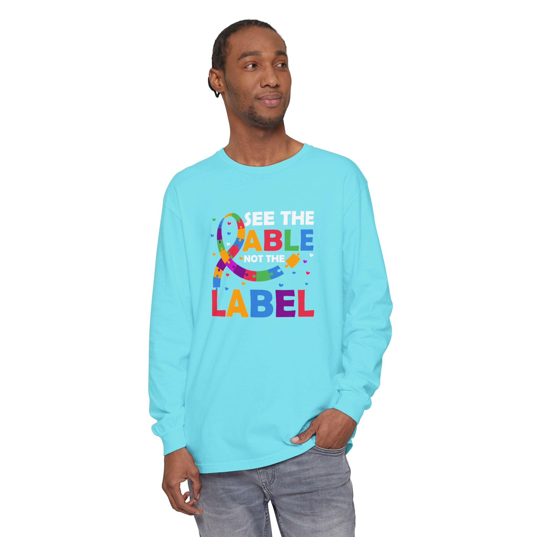 Read the Able, Not the Label, Autism Awareness & Empowerment, Adult Long Sleeve Shirt
