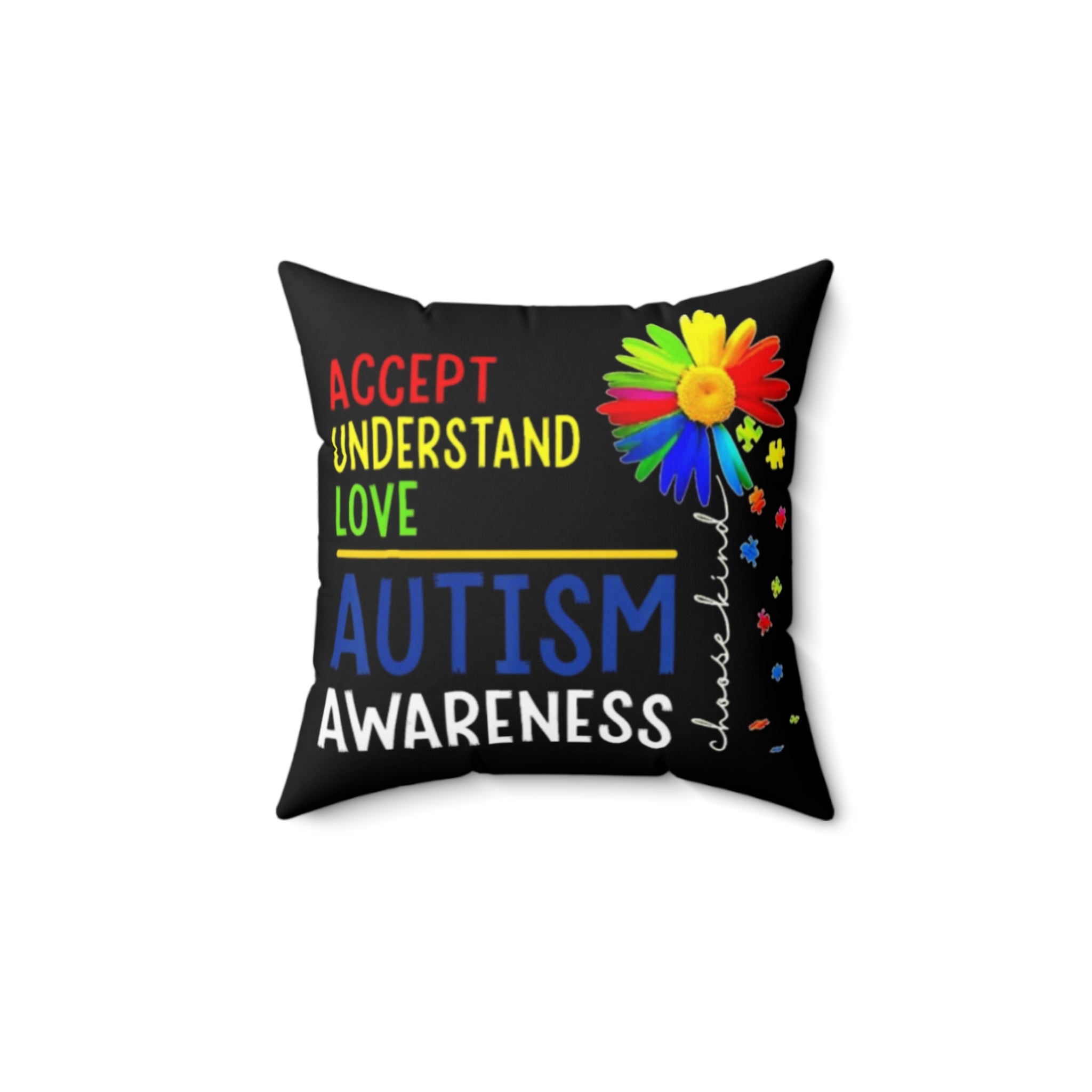 Autism Awareness Nonverbal Austim Spun Polyester Square Pillow