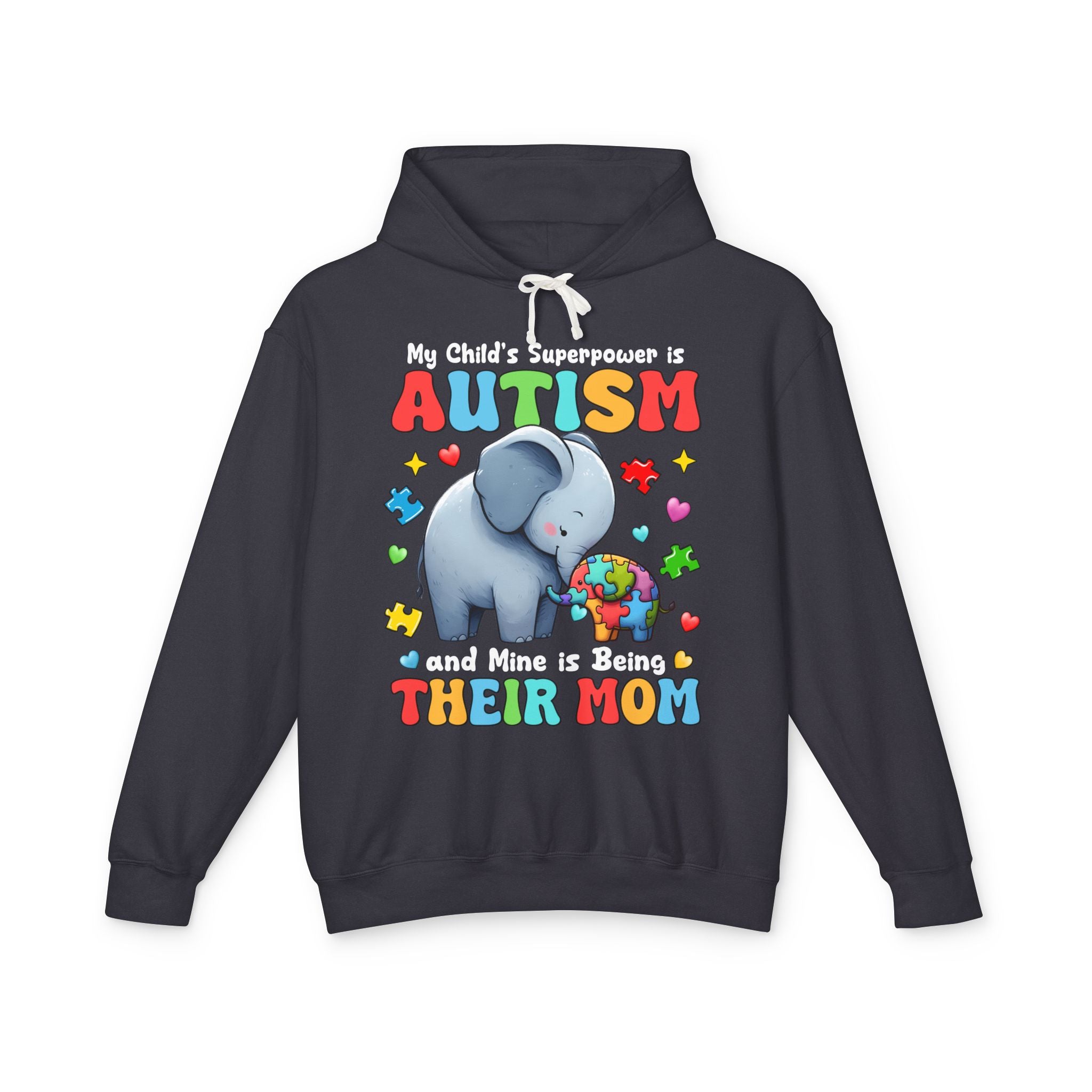 My Child's Superpower is Autism, Autism Mom, Adult Full Zip Hooded Sweatshirt