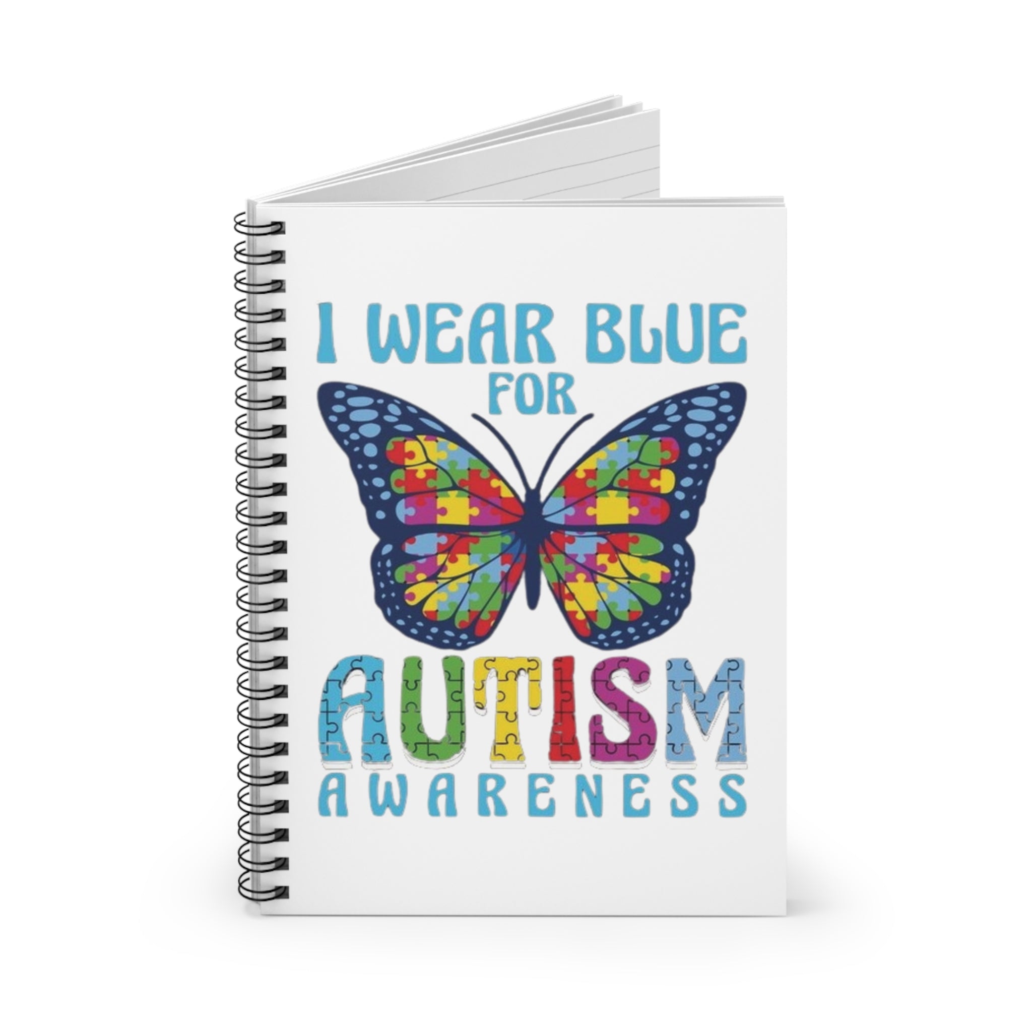 I Wear Blue, Spiral Notebook - Ruled Line