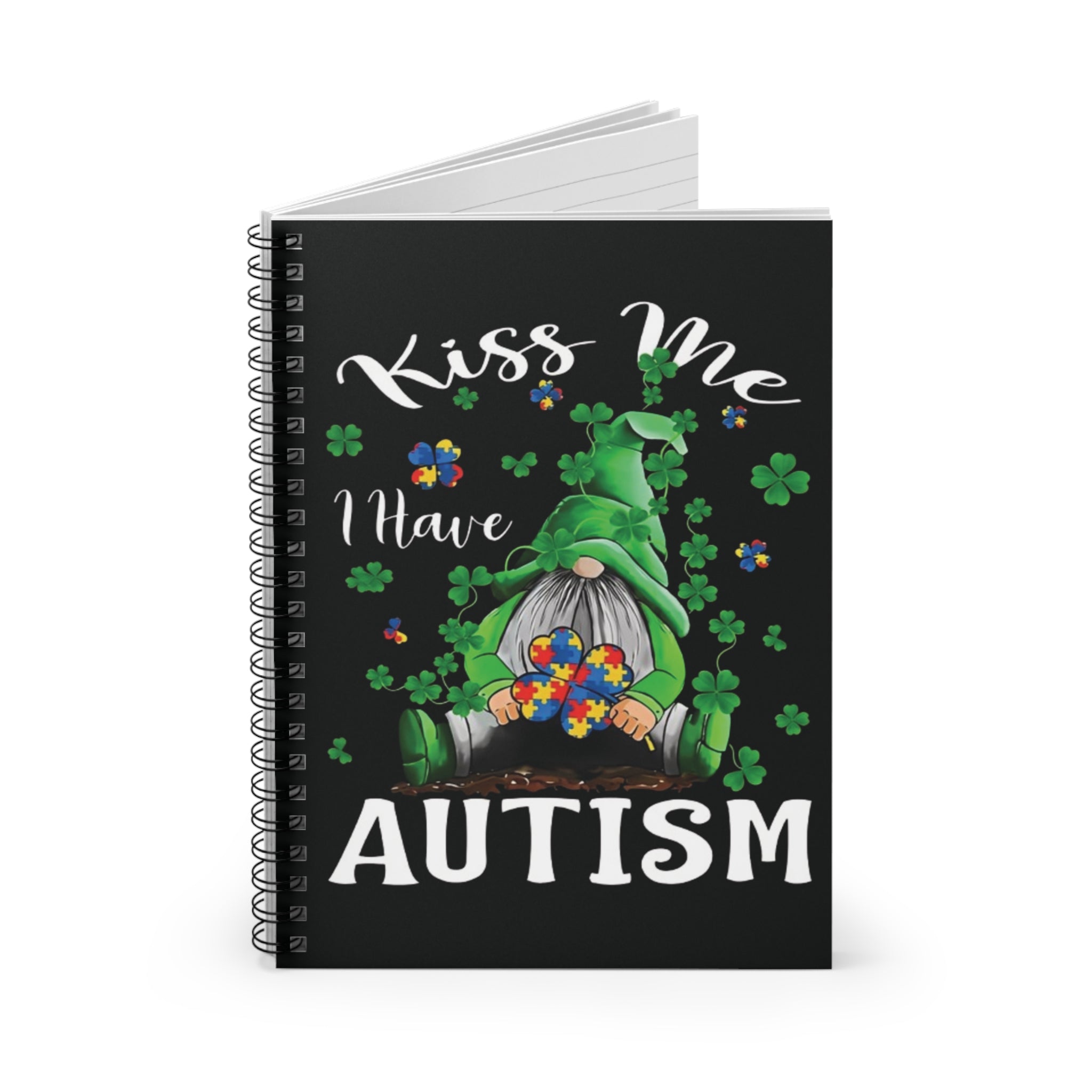 Kiss Me I am Autism, Spiral Notebook - Ruled Line