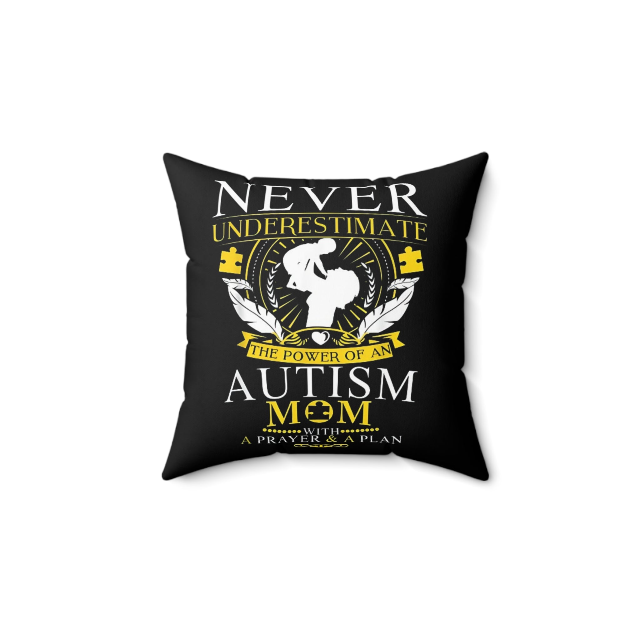 Never Underestimate Nonverbal Austim Spun Polyester Square Pillow
