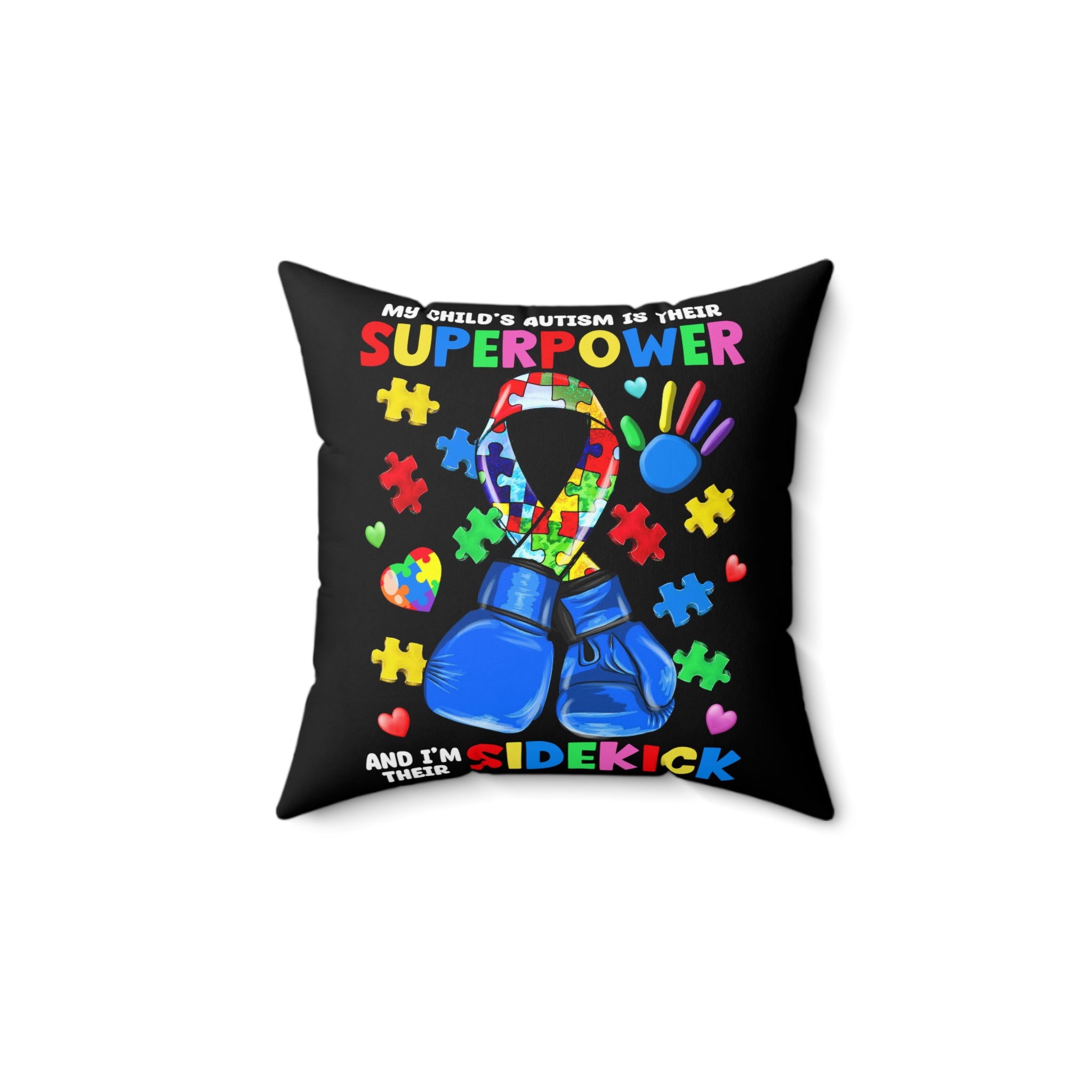 Austim Child Superpower Spun Polyester Square Pillow