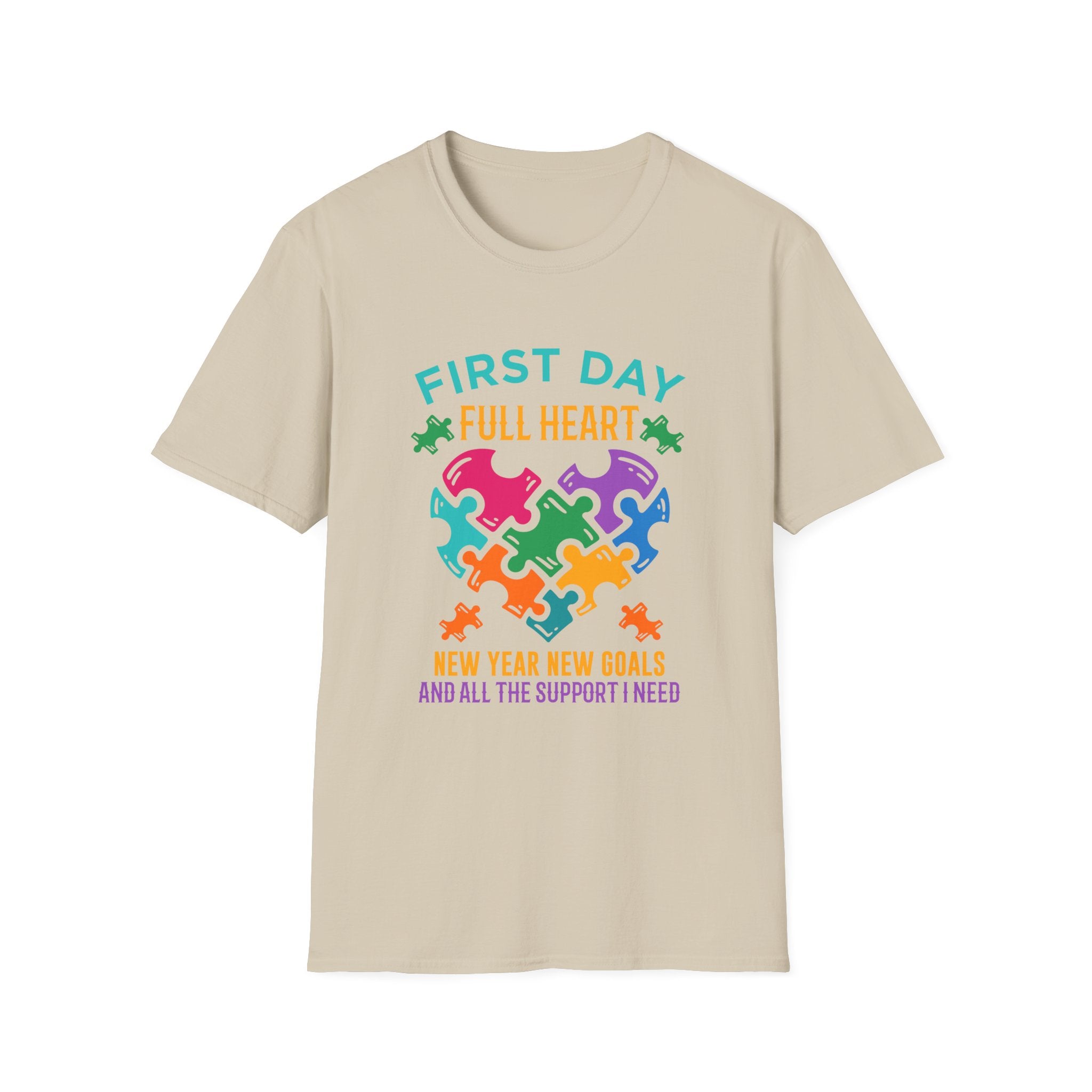 First Day Full Heart Autism Awareness , Adult T-Shirt