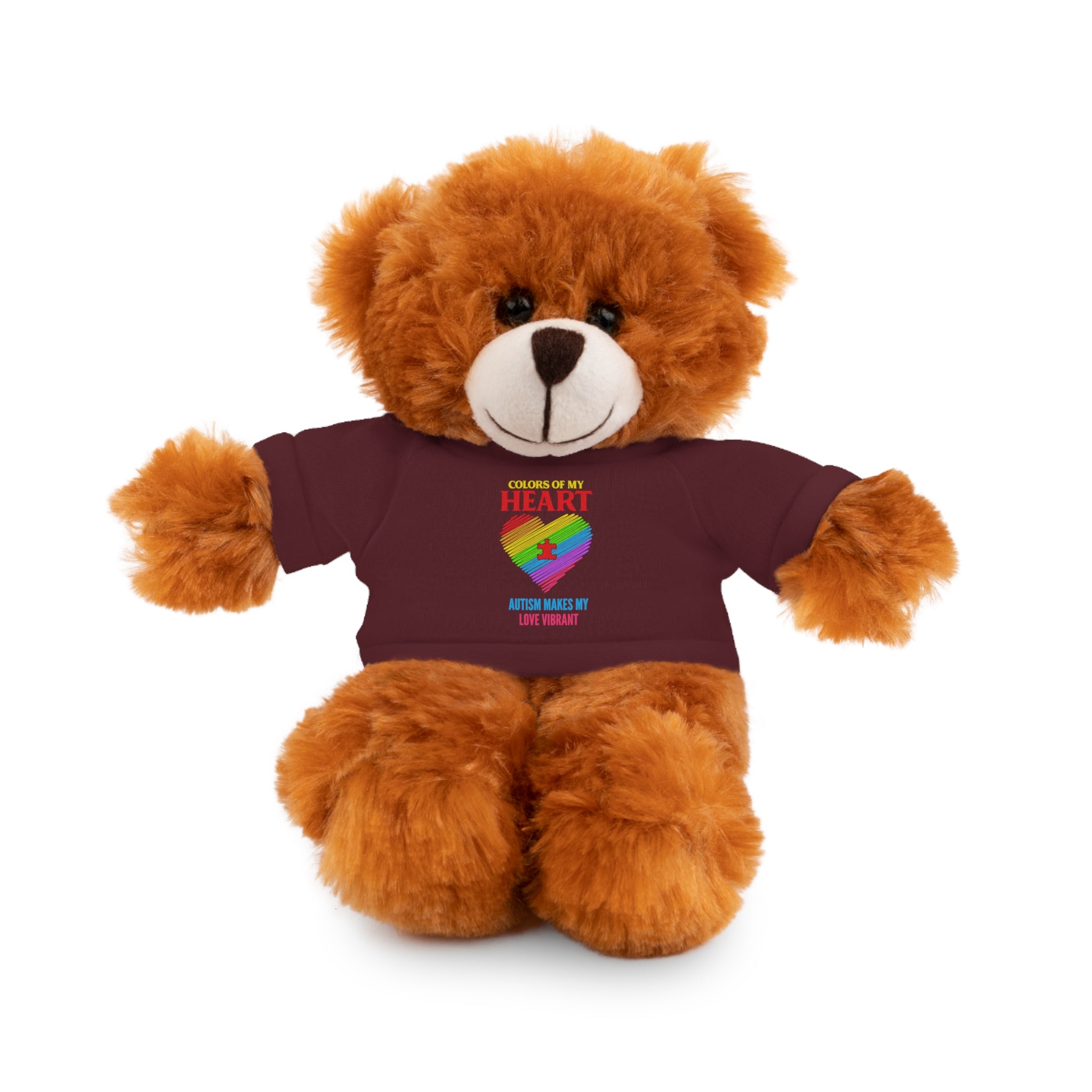 Colors Of My Heart, Austim Stuffed Teddy Bear with Tee