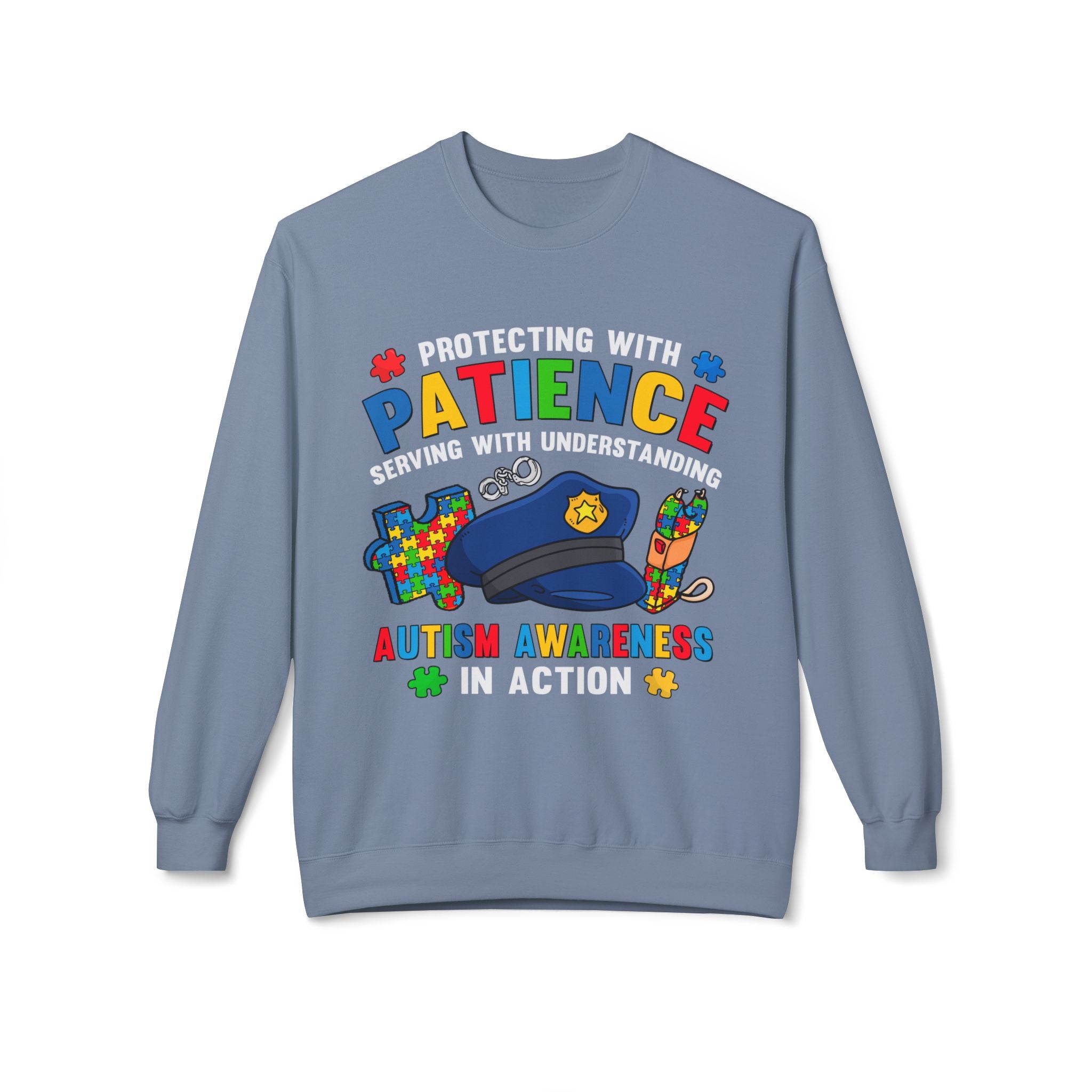 Protecting with Patience, Autism Awareness Adult Unisex Sweatshirt