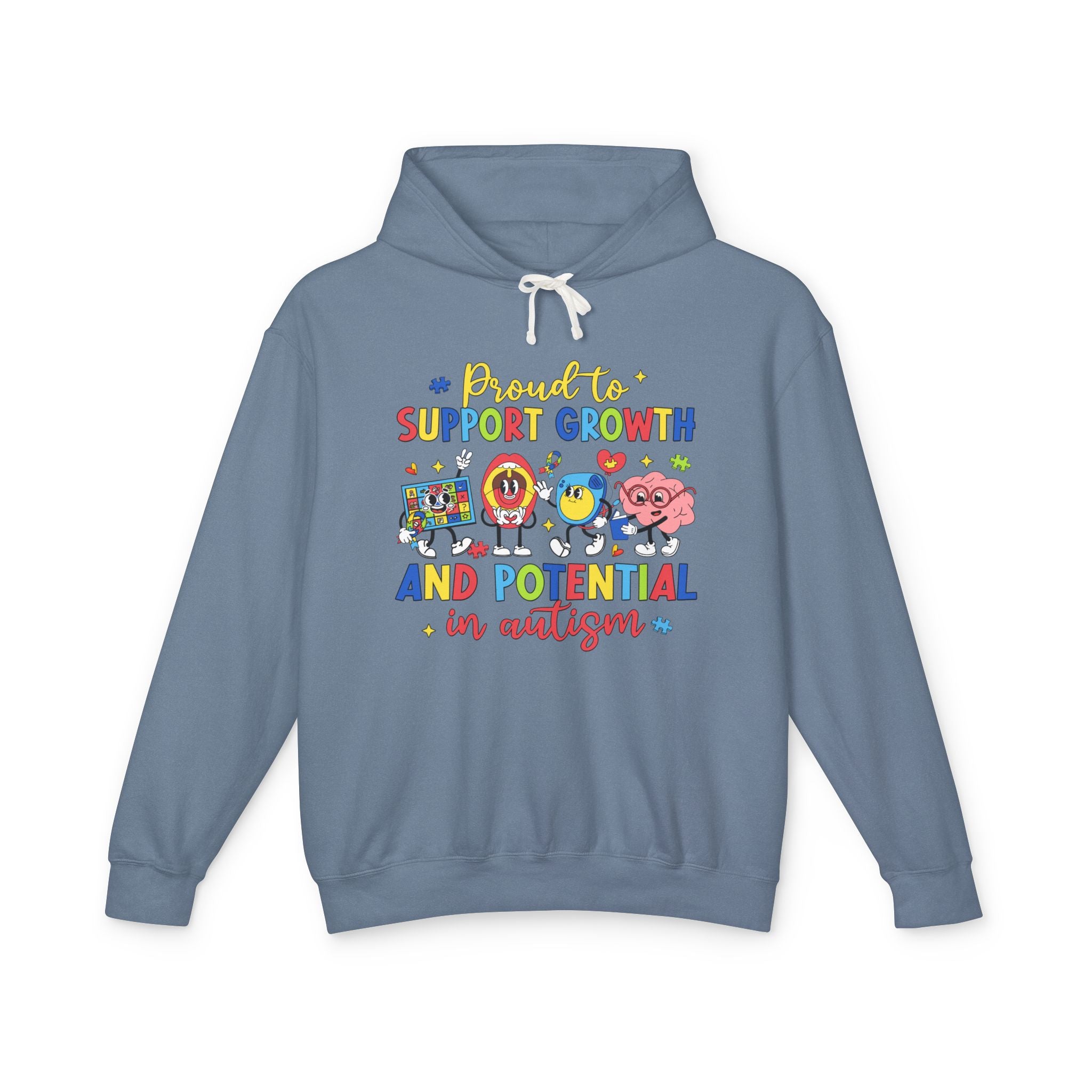 Proud to Support Autism Growth & Potential, Autism Awareness Adult Hoodie