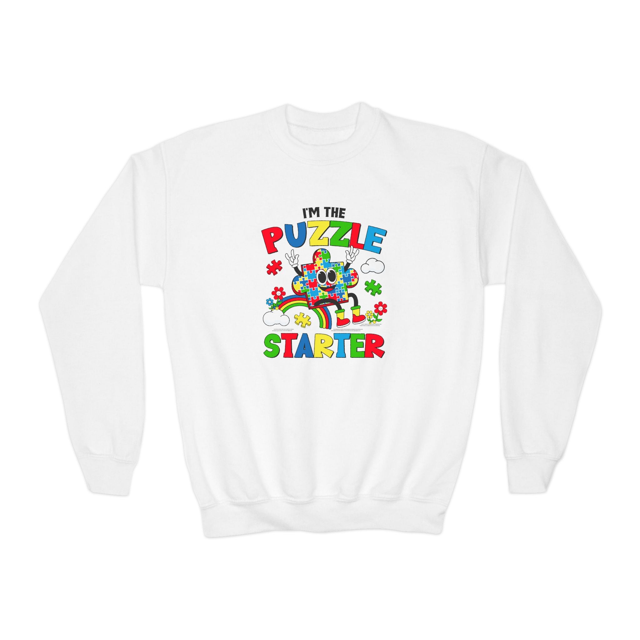 I'm The Puzzle Starter, Youth Crewneck Sweatshirt