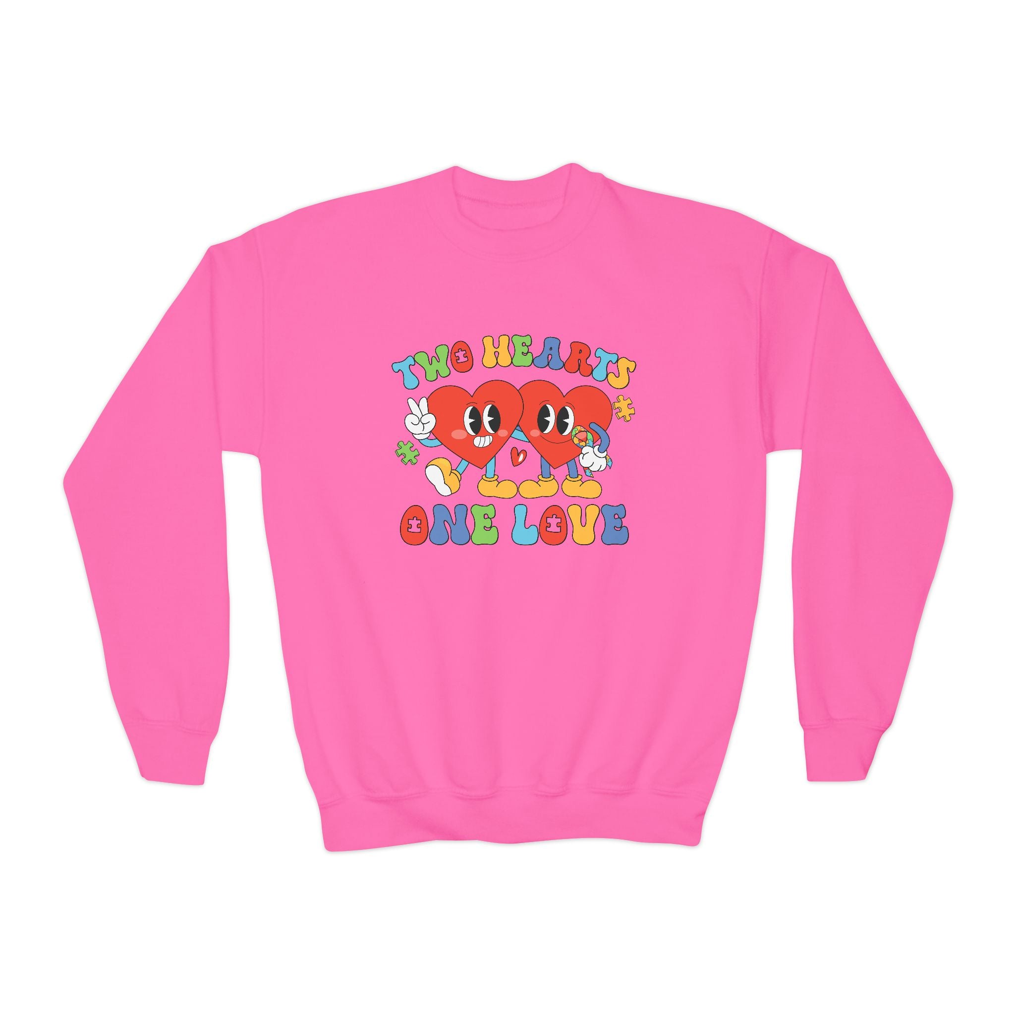 Two Hearts One Love, Youth Crewneck Sweatshirt