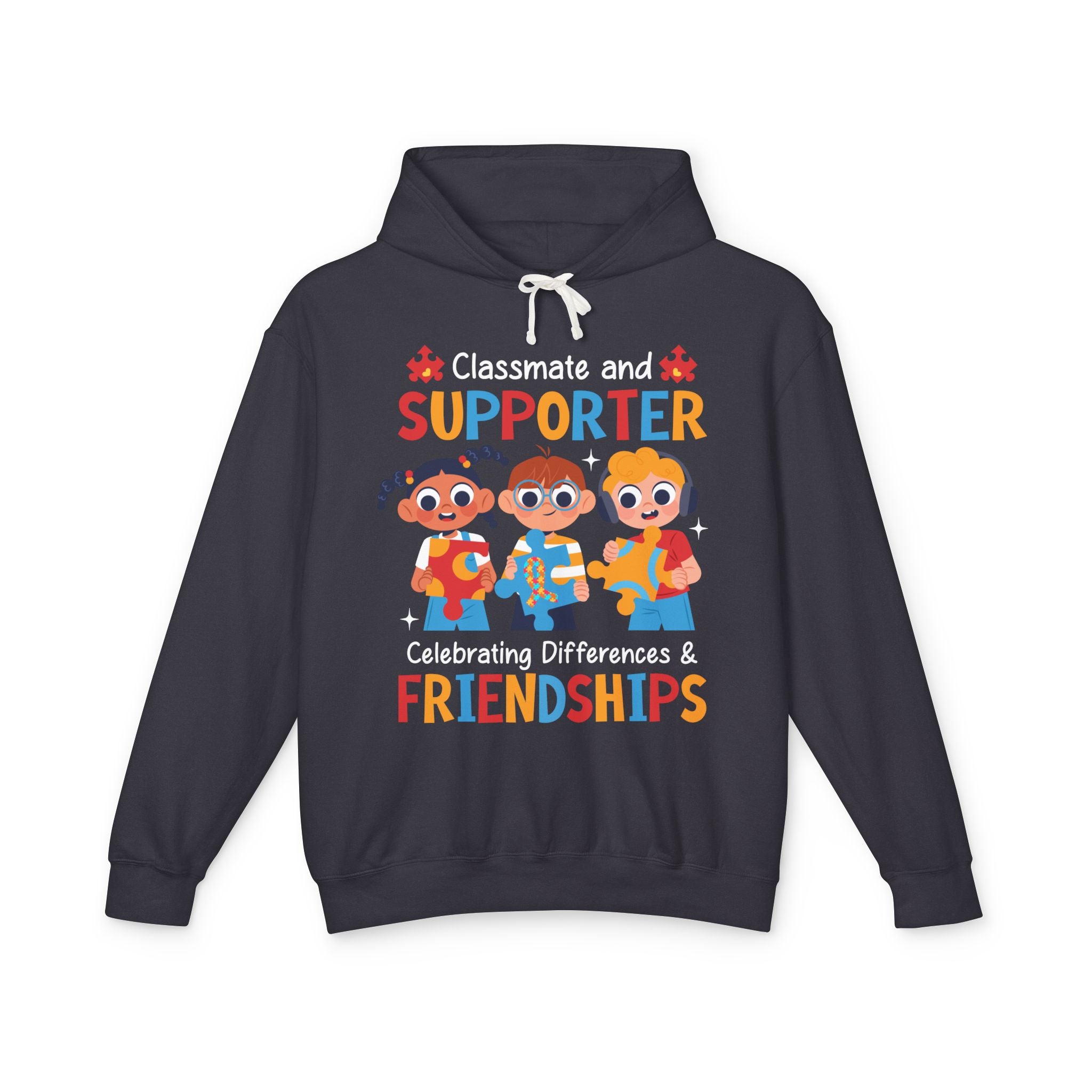 Classmate & Supporter, Celebrating Differences & Friendship, Autism Awareness Adult Hoodie