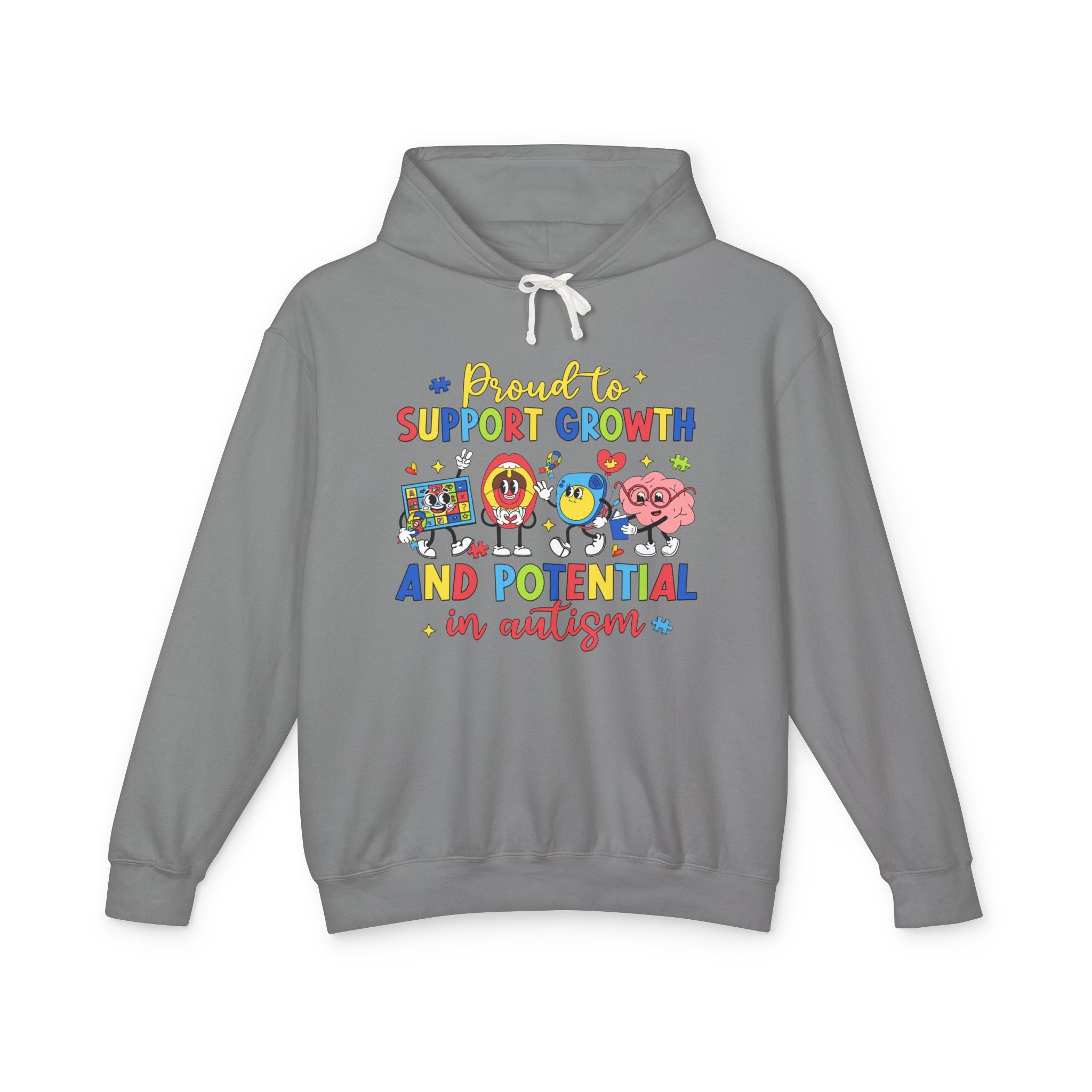 Proud to Support Autism Growth & Potential, Autism Awareness Adult Hoodie