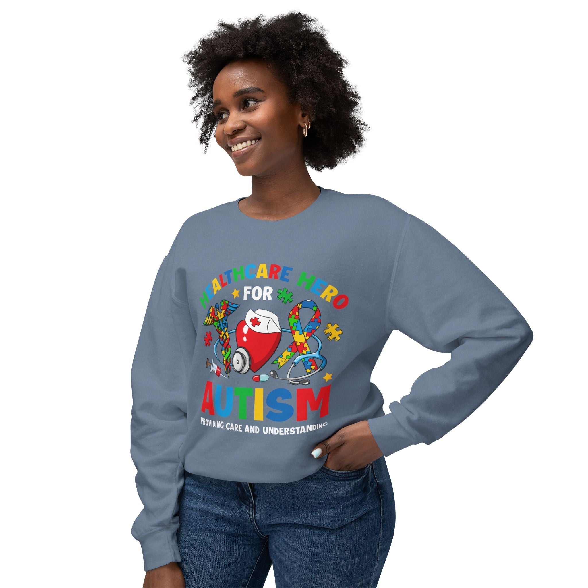 "Healthcare Hero Autism Awareness Sweatshirt – 'Healthcare