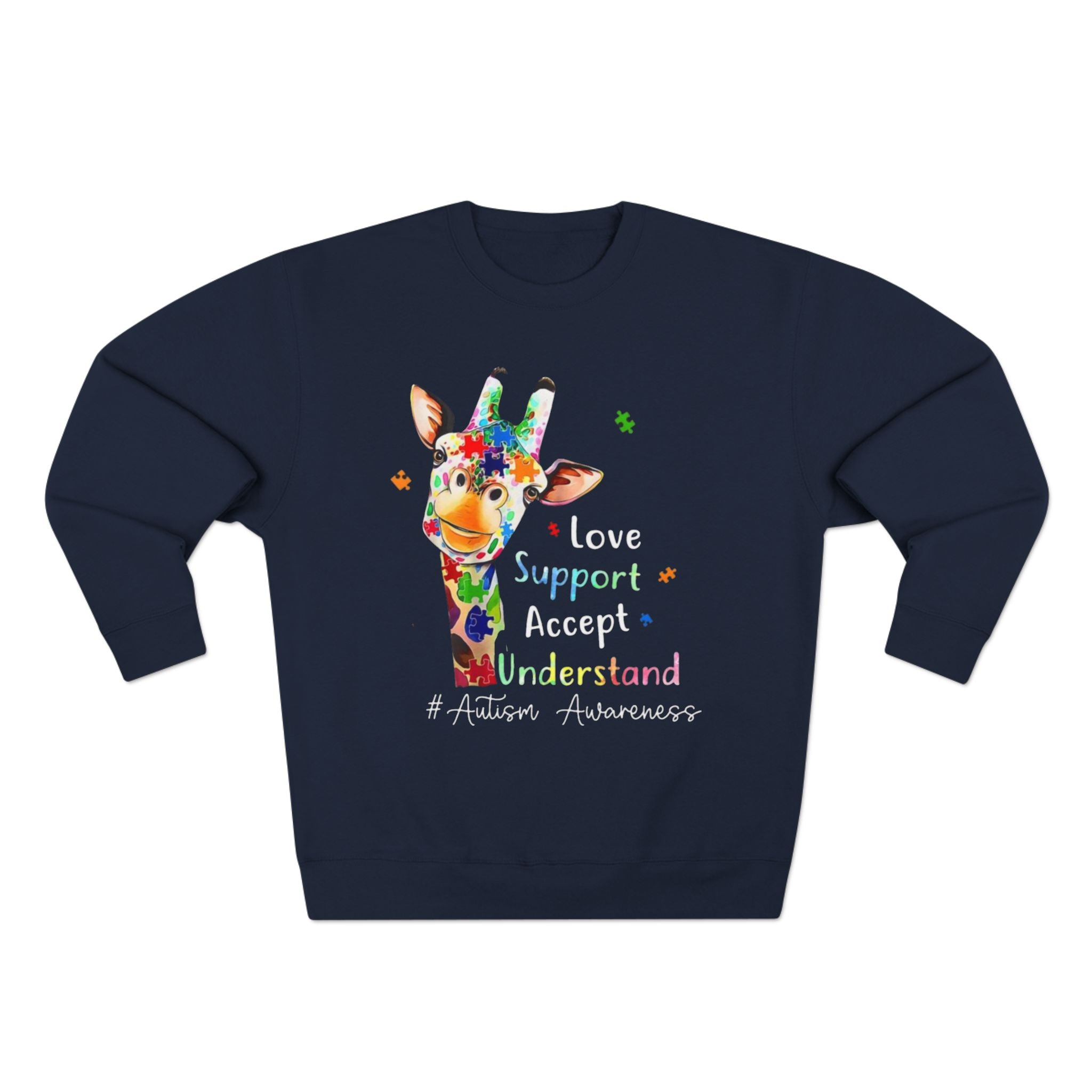 Love, Support, Long Sleeve Adult Shirt,  Autism Awareness Apparel
