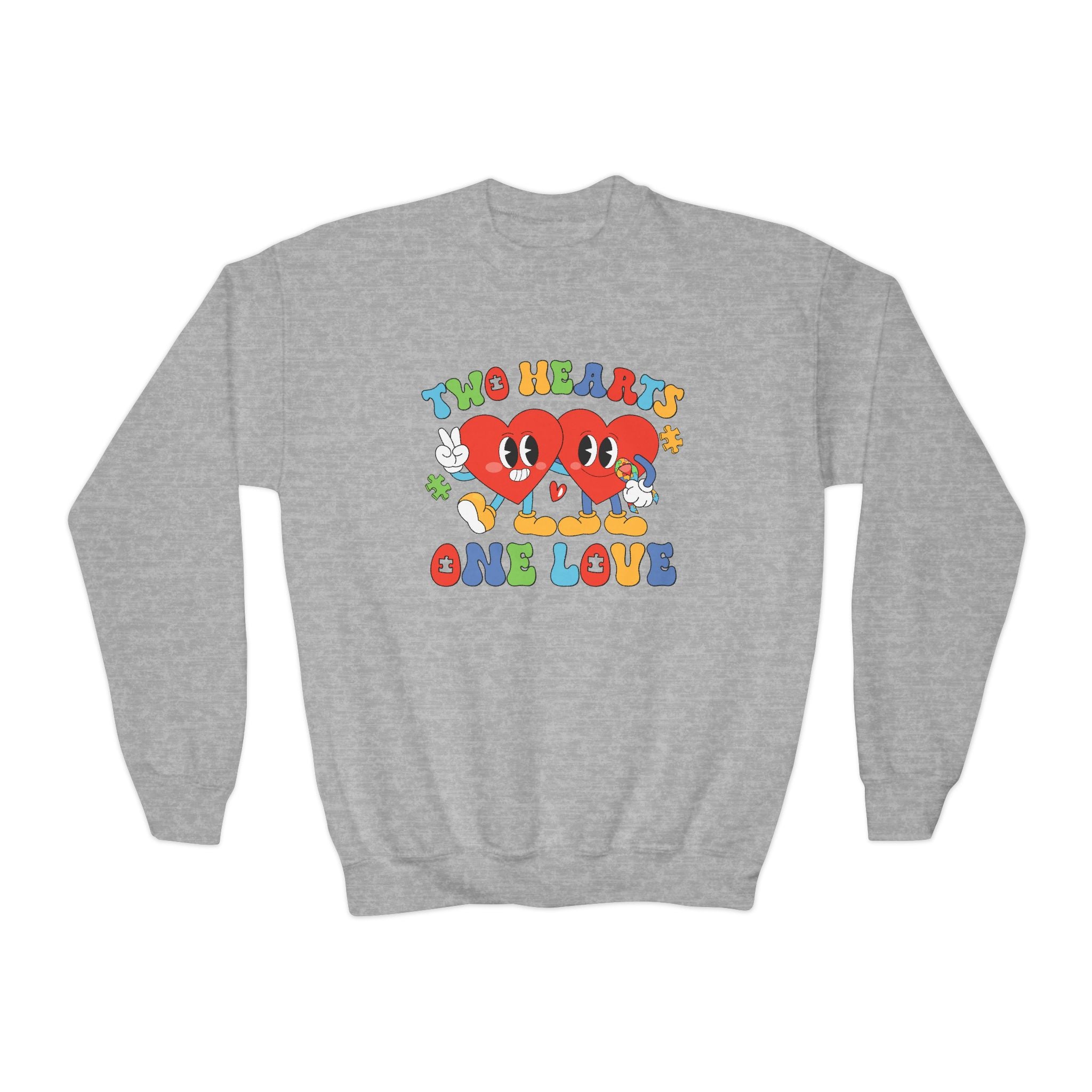 Two Hearts One Love, Youth Crewneck Sweatshirt