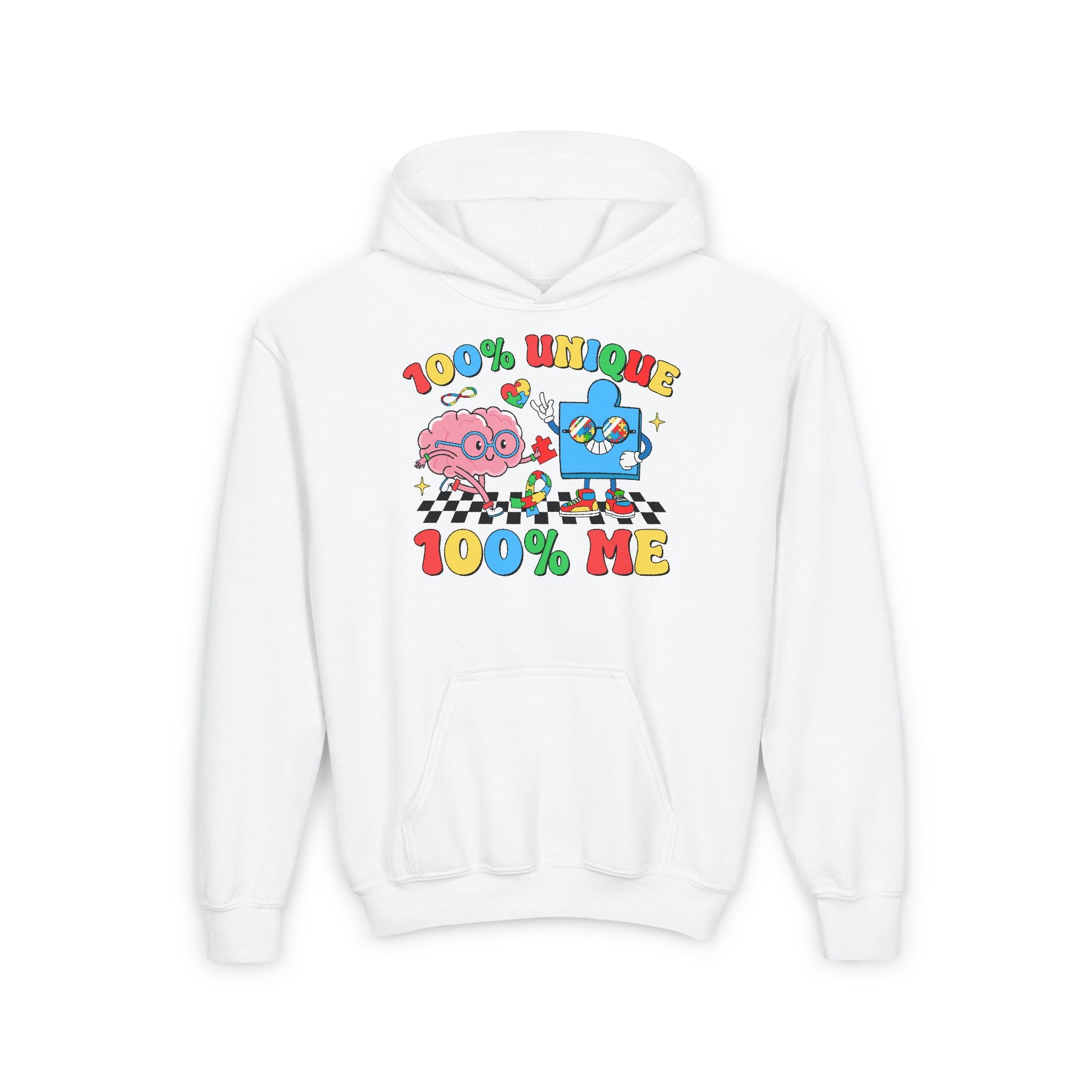 Unique me 100% me, Autism Awareness, Youth Hoodie