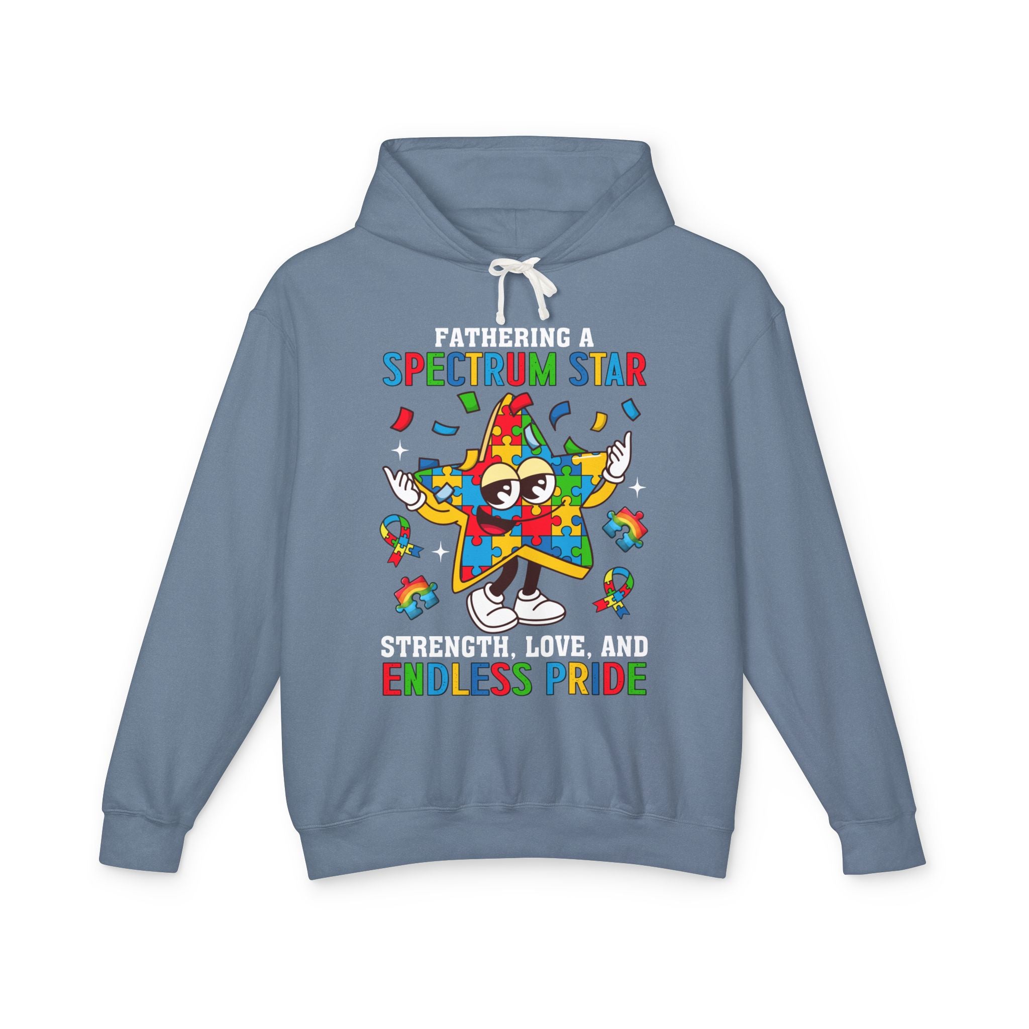 Fathering A Spectrum Star, Autism Awareness Adult Hoodie