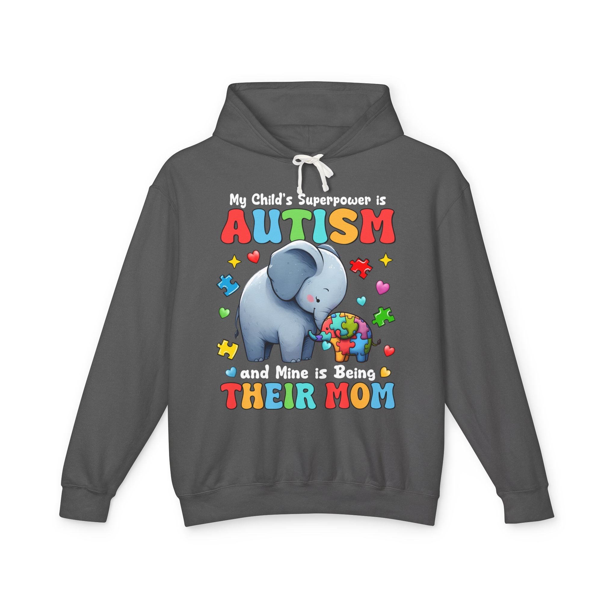 My Child's Superpower is Autism, Autism Mom, Adult Full Zip Hooded Sweatshirt