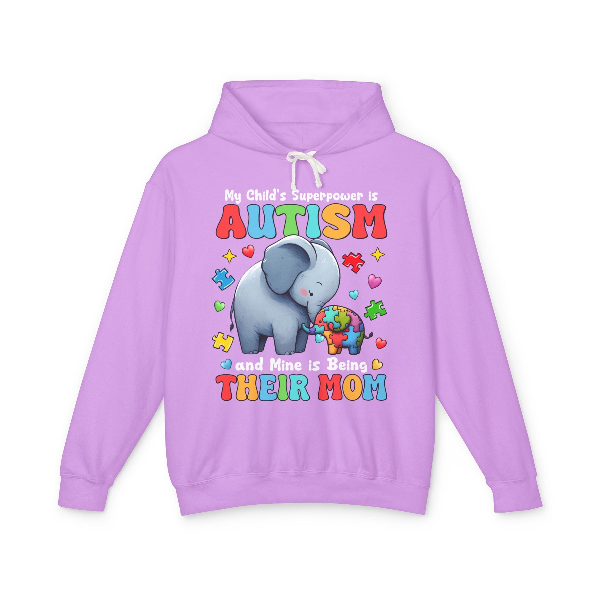 My Child's Superpower is Autism, Autism Mom, Adult Full Zip Hooded Sweatshirt